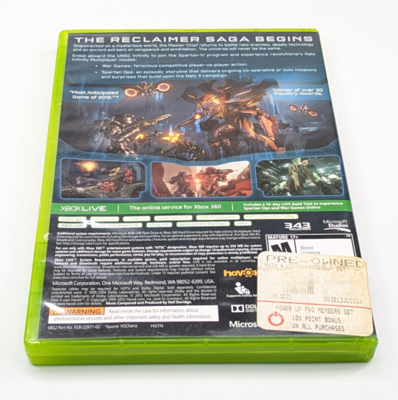 Halo 4 Twin Disc Xbox 360 343 Industries Video Game Rated M For Mature Tested