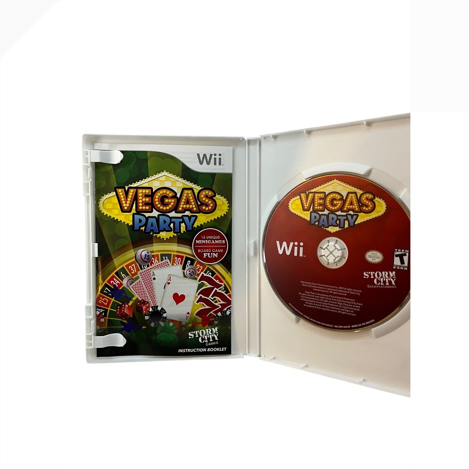 Storm City Games Vegas Party Nintendo Wii Teen NTSC Excellent Complete CIB