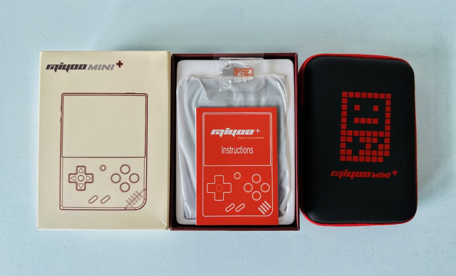 Miyoo Mini Plus Grey 64GB 3.5″ IPS Retro Handheld Console OnionOS WiFi + Case