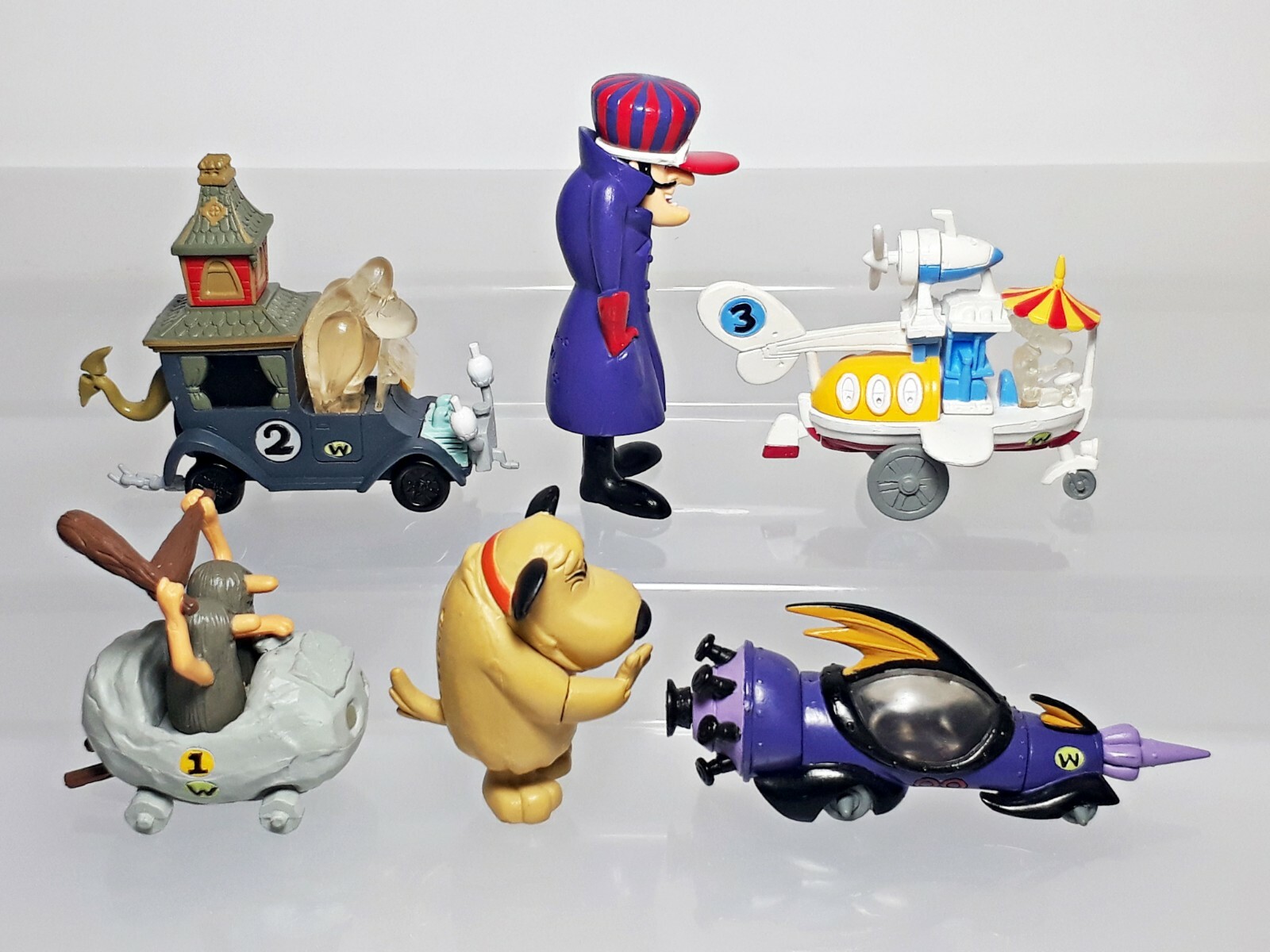 Wacky Races Vehicle Figure Set (6) Bandai HG Mean Machine Creepy Coupe 1.3-2.9″