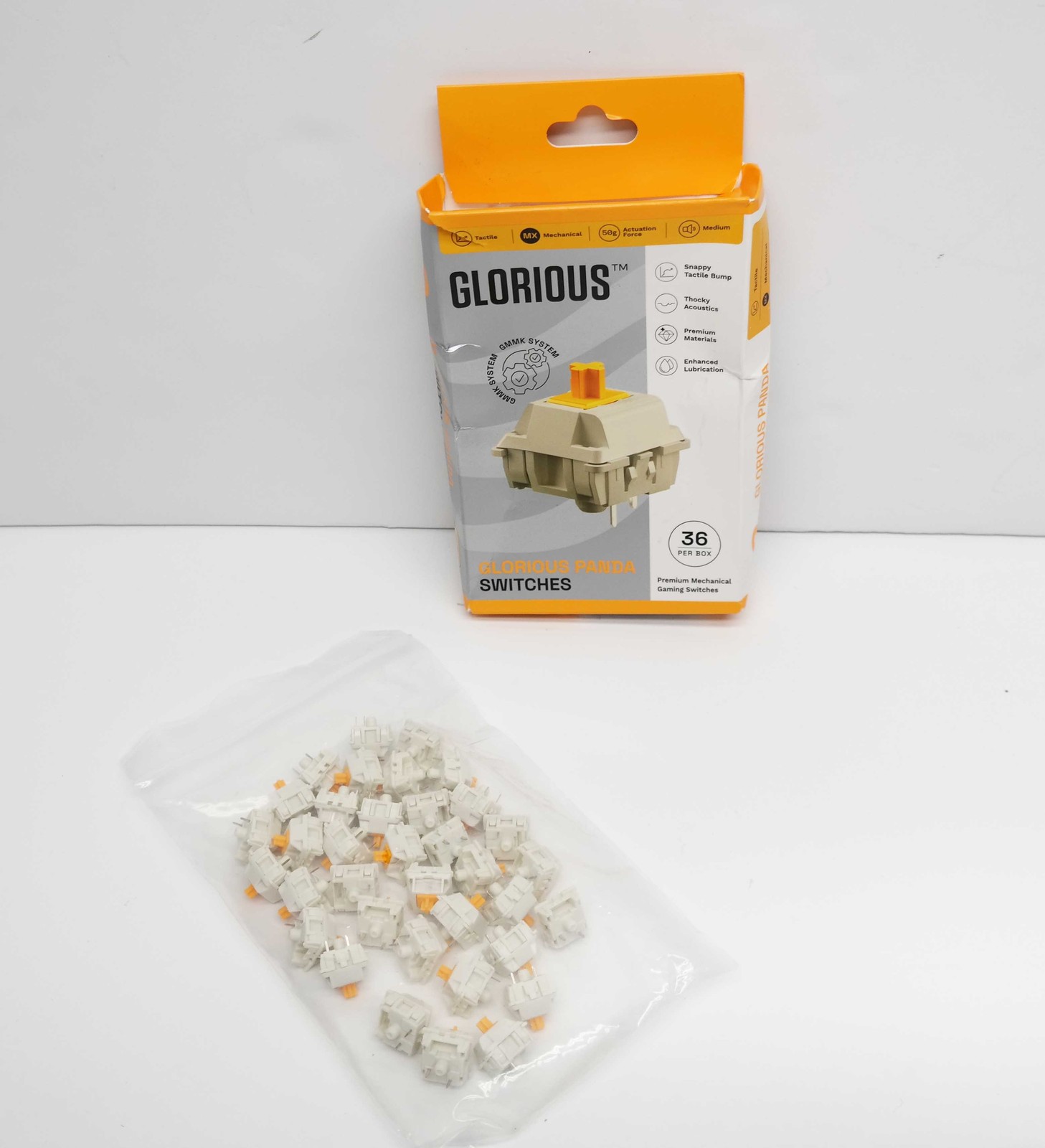 Glorious Lubed Mechanical Keyboard 3-pin Hot Swappable Switches (36x) – Tactile