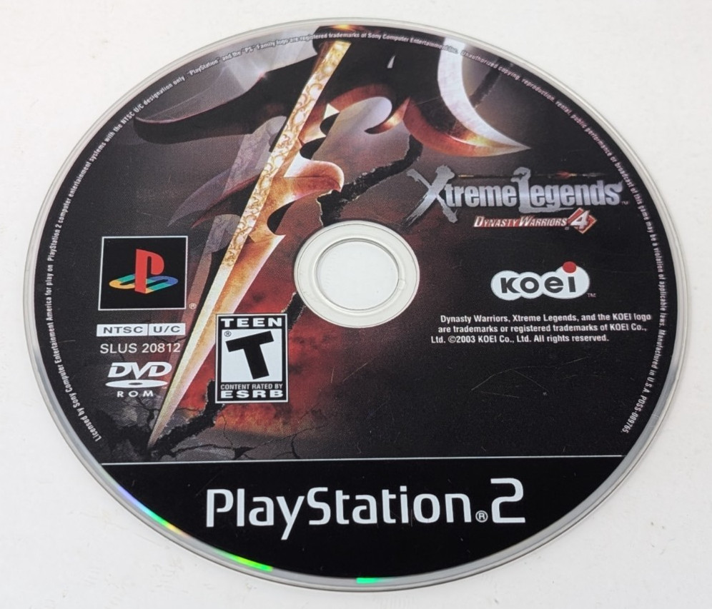 Dynasty Warriors 4: Xtreme Legends (Sony PlayStation 2, 2003) Disc Only