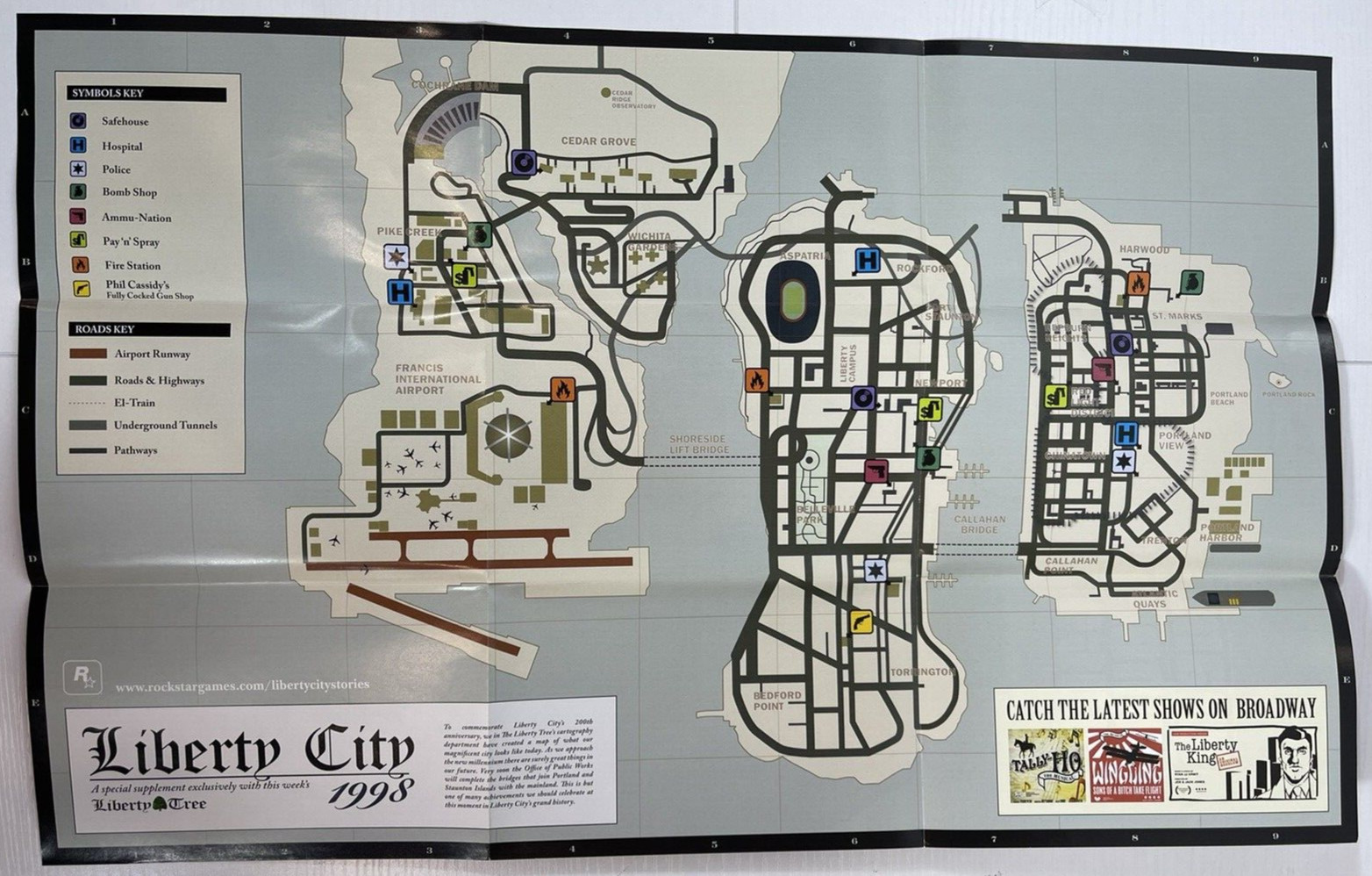 Grand Theft Auto Chinatown Wars (Sony PSP) Poster Map 21.5″ x 14″