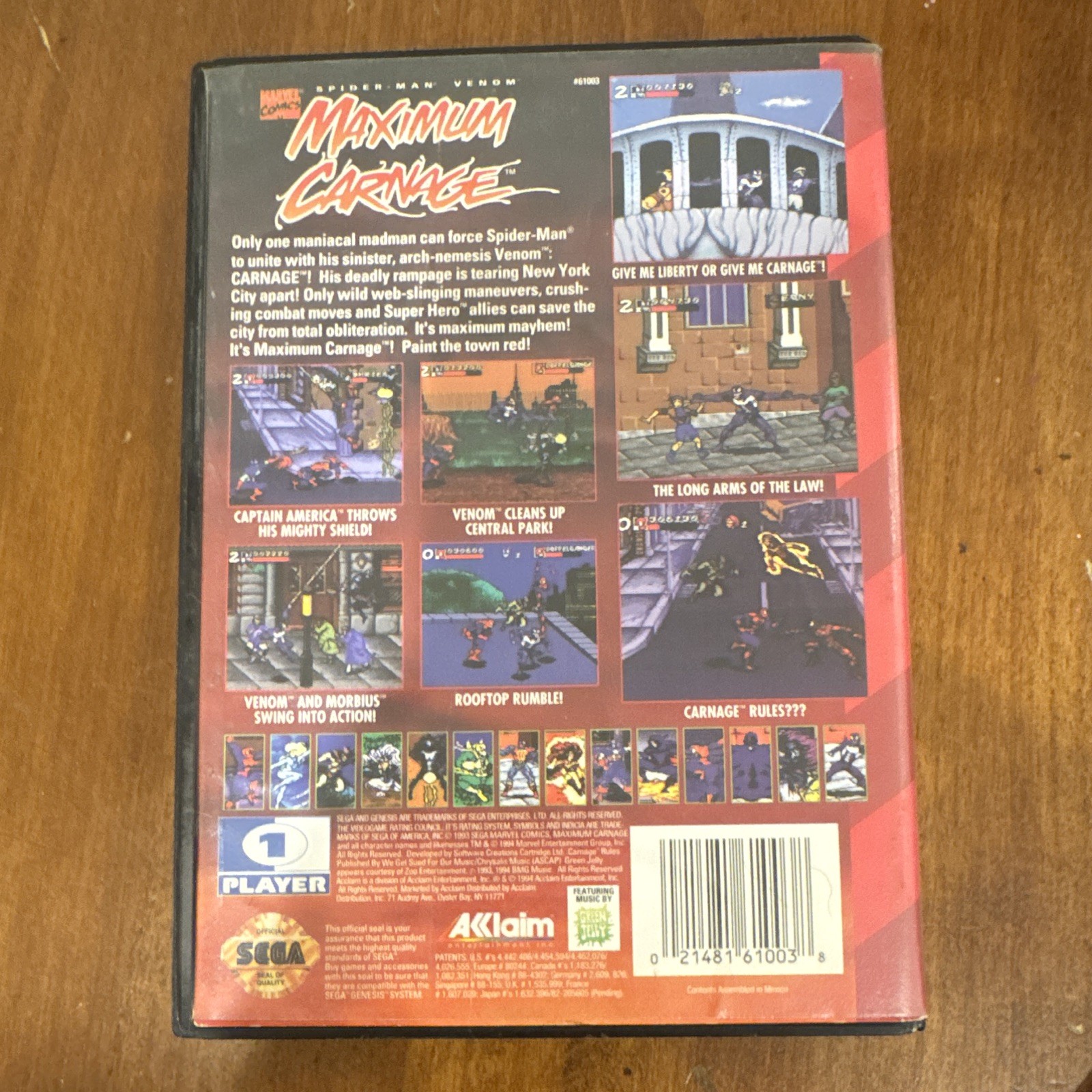 Acclaim Spider-Man & Venom: Maximum Carnage Sega Genesis 1994 CIB Complete