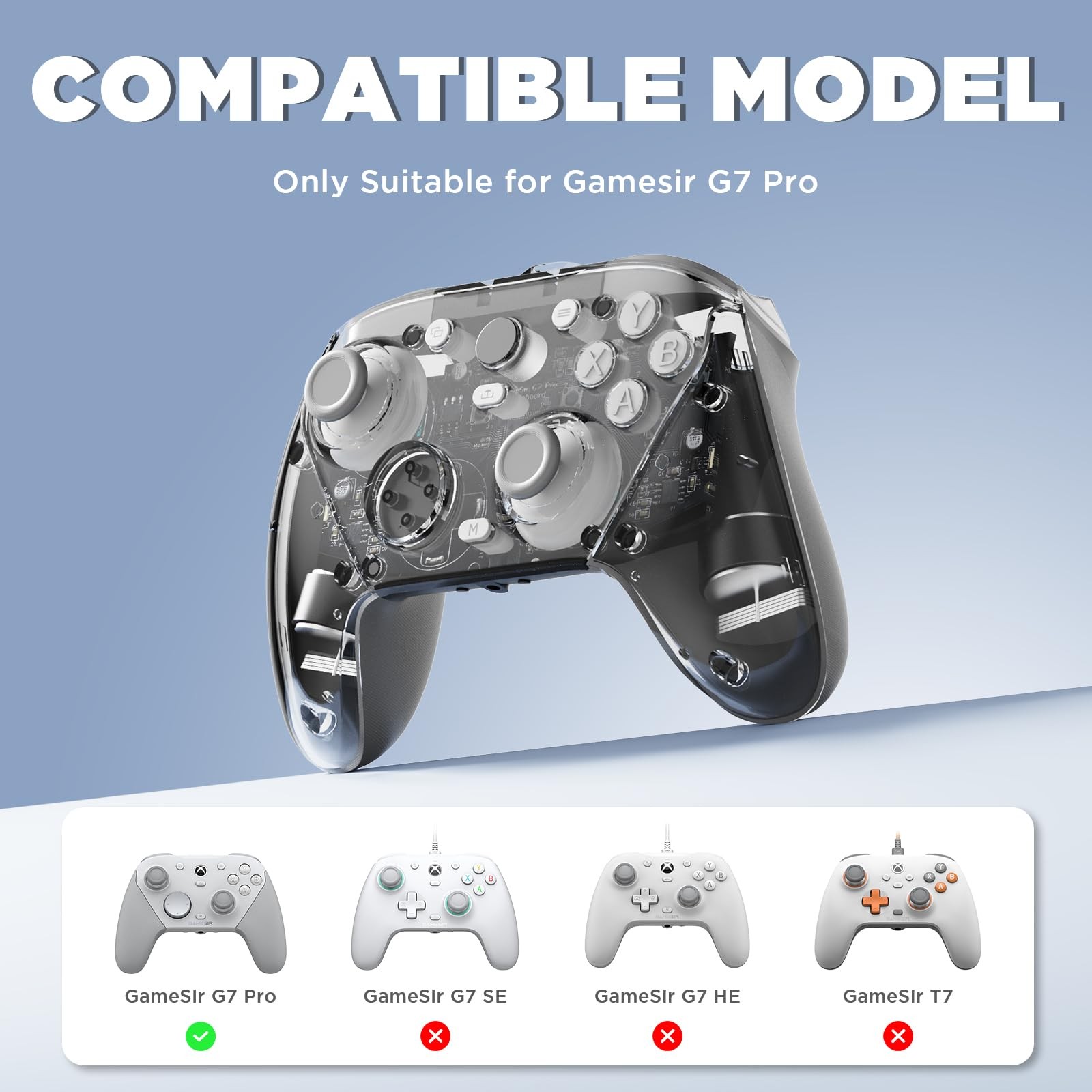 Magnetic Clear Faceplates for GameSir G7 , Swappable Faceplates with GameSir …