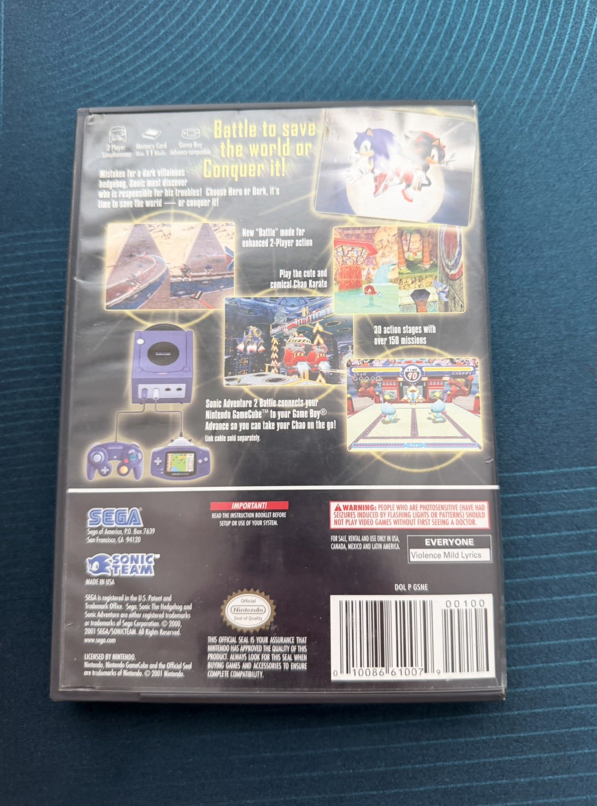 Sonic Adventure 2 Battle Nintendo GameCube Case Only No Game