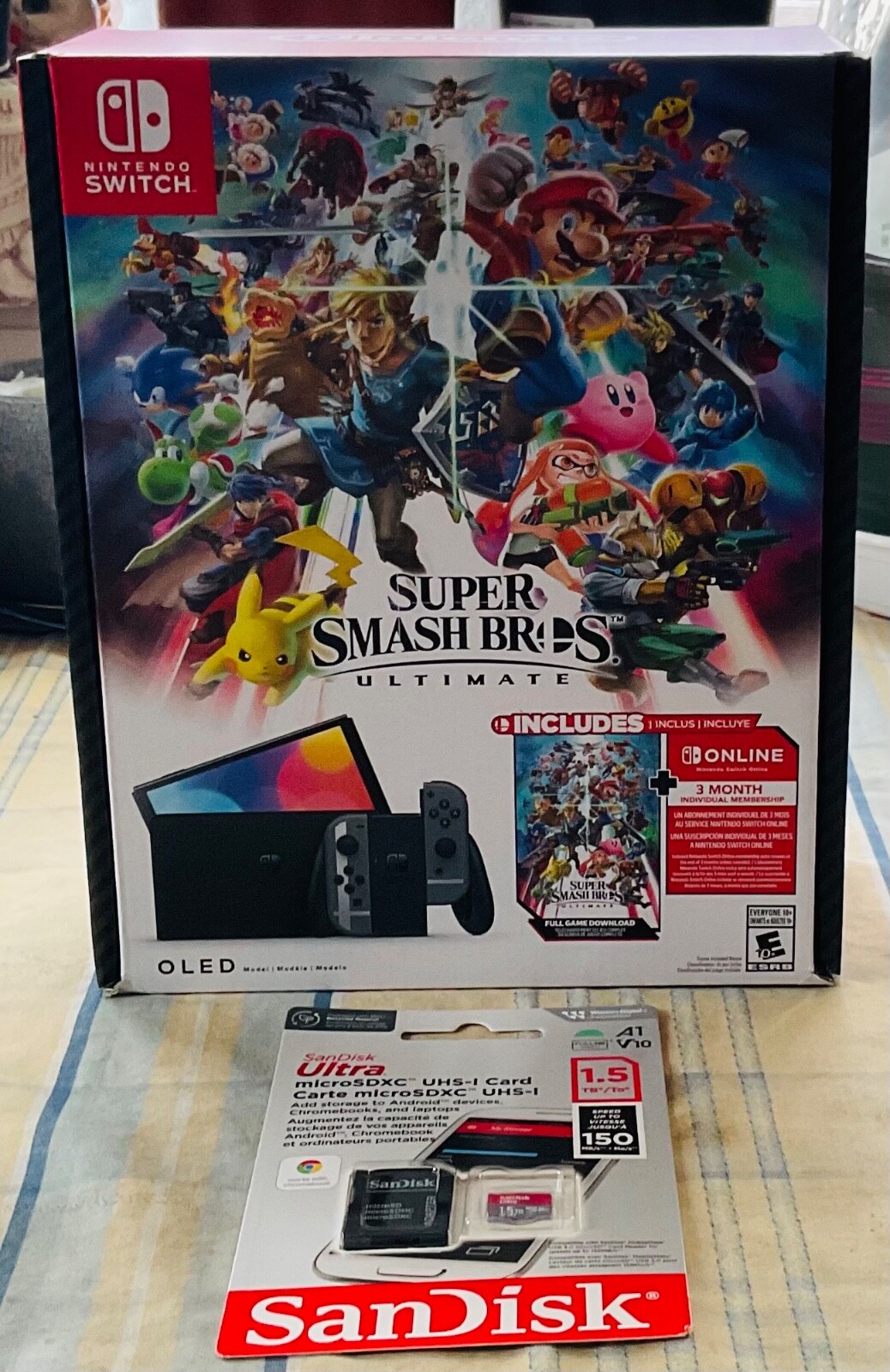 Nintendo Switch OLED Super Smash Bros. Ultimate Bundle with 1.5TB MicroSDXC Card