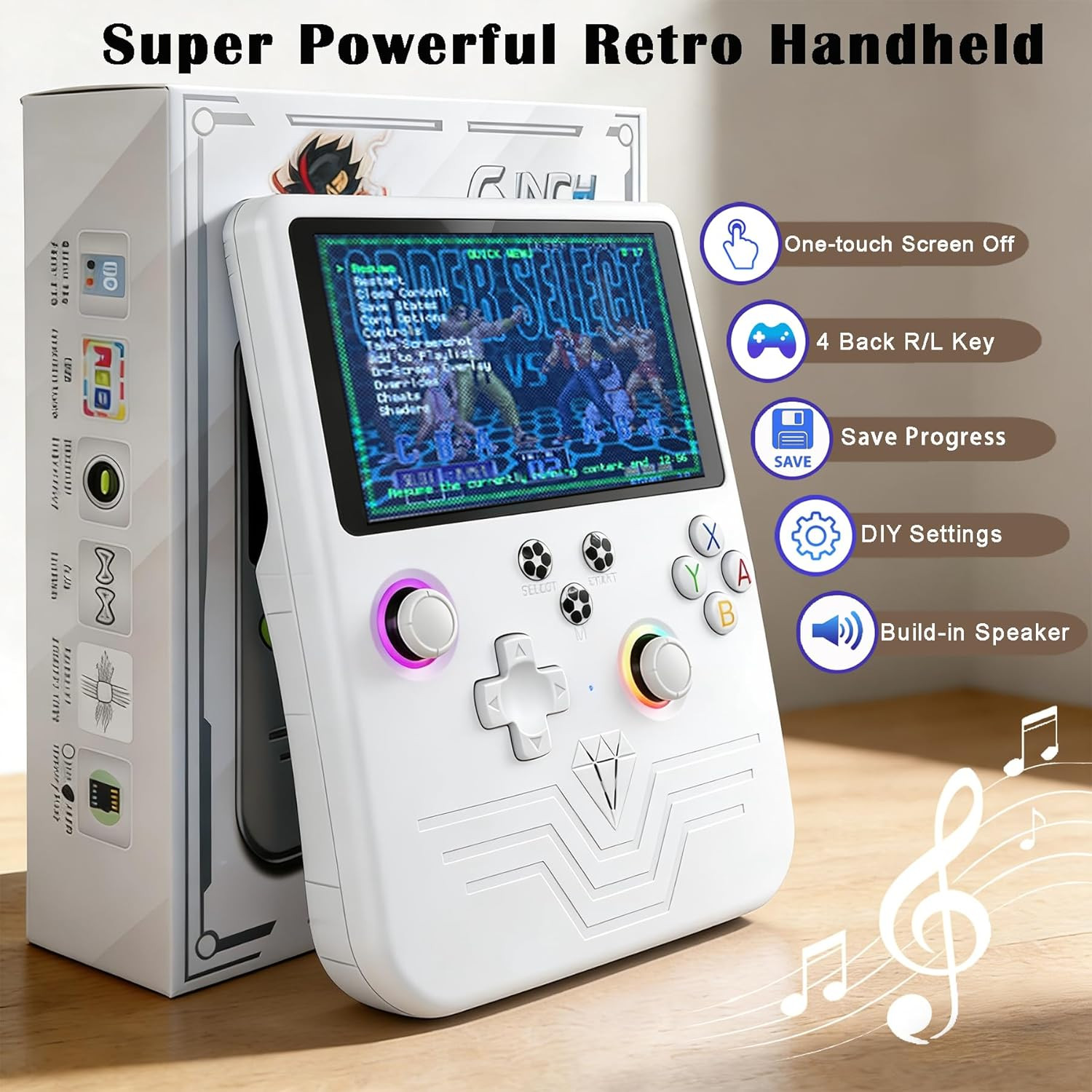 R60MAX Handheld Game Console, 5.5″ IPS Screen, 40000 Games, 128GB TF Card