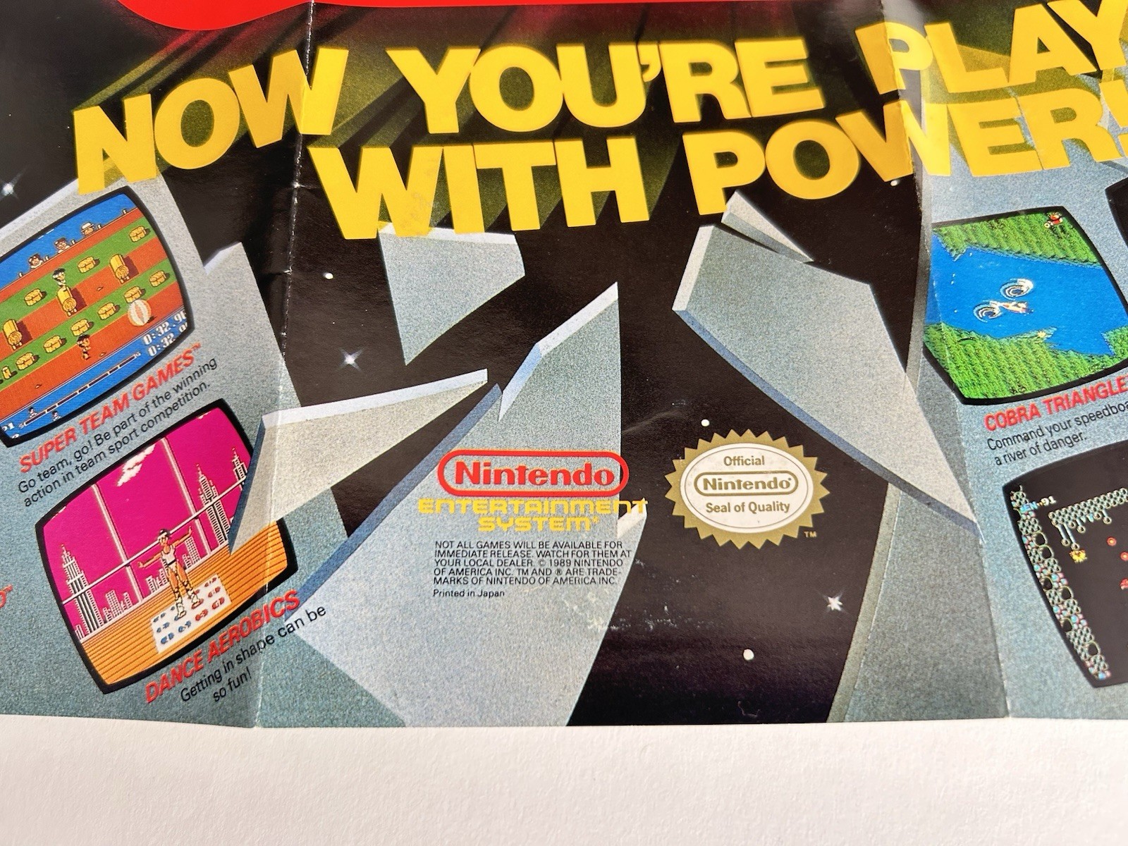 Vintage Nintendo NES ‘ Now Your Playing With Power ‘ Fold Out Poster Insert