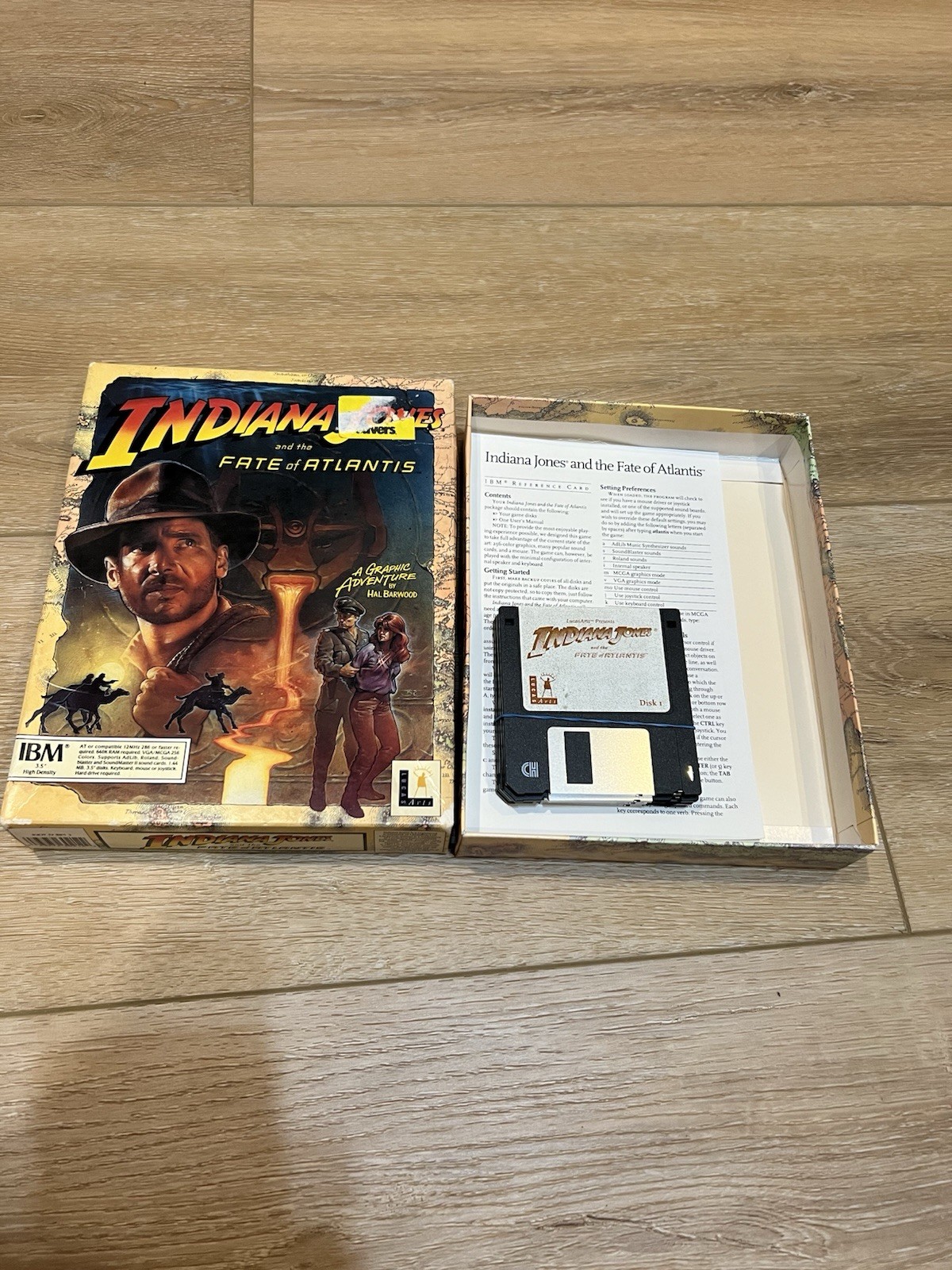 Indiana Jones and the Fate of Atlantis Big Box PC 3.5″ Very Good w/ Ref Card