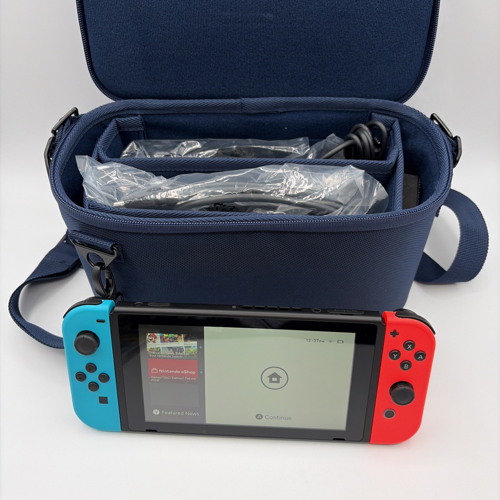 Nintendo Switch Handheld Console Blue Red – Excellent Mint Cond with Extras