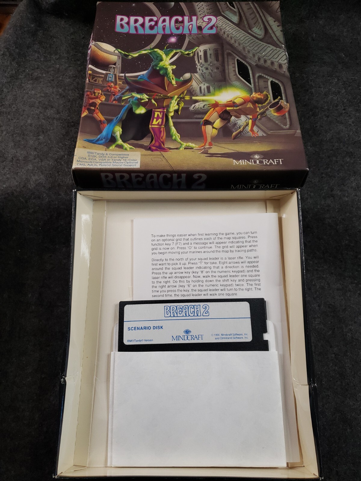 Breach 2 Mindcraft Game – (IBM, 1990) 5.25” Floppy – PC Big Box ……….(SB3)