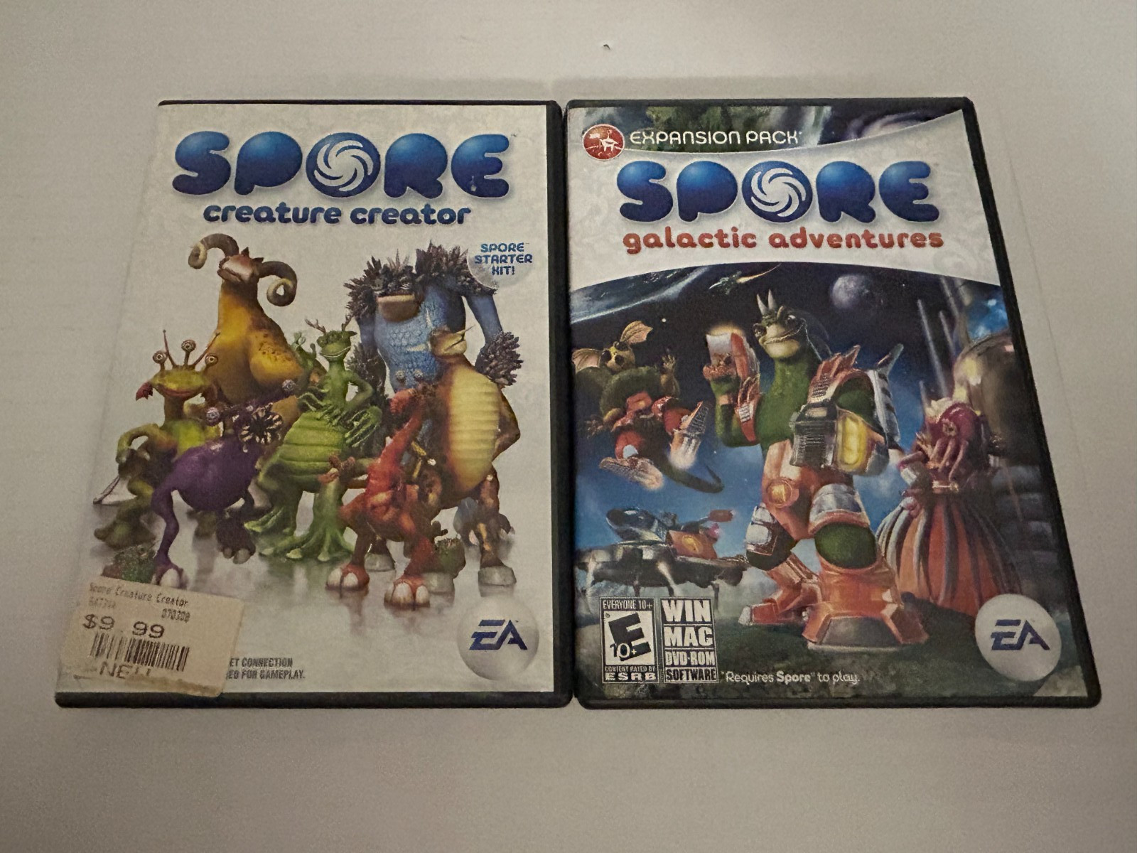 Spore Creature Creator & Galactic Adventures Expansions PC Game Lot CIB