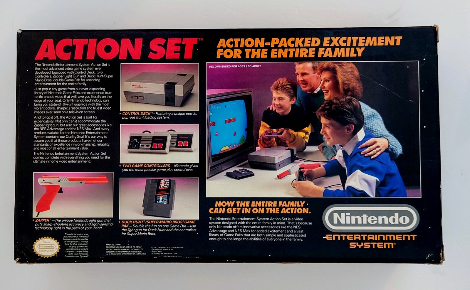 1989 oval seal Action Set complete in box original Nintendo NES