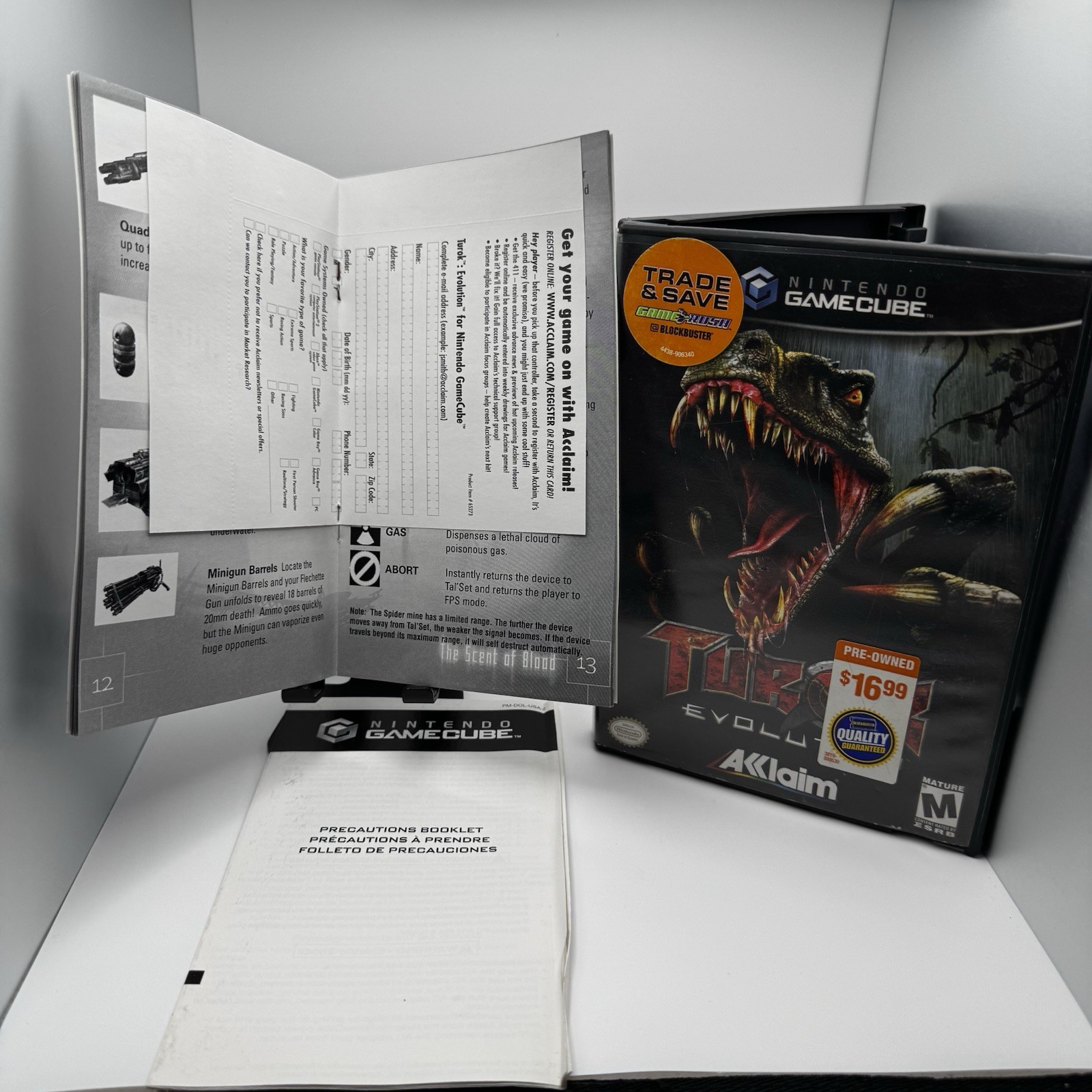 Turok: Evolution (Nintendo GameCube, 2002) | Case, Manual & Reg. Card! No Game!