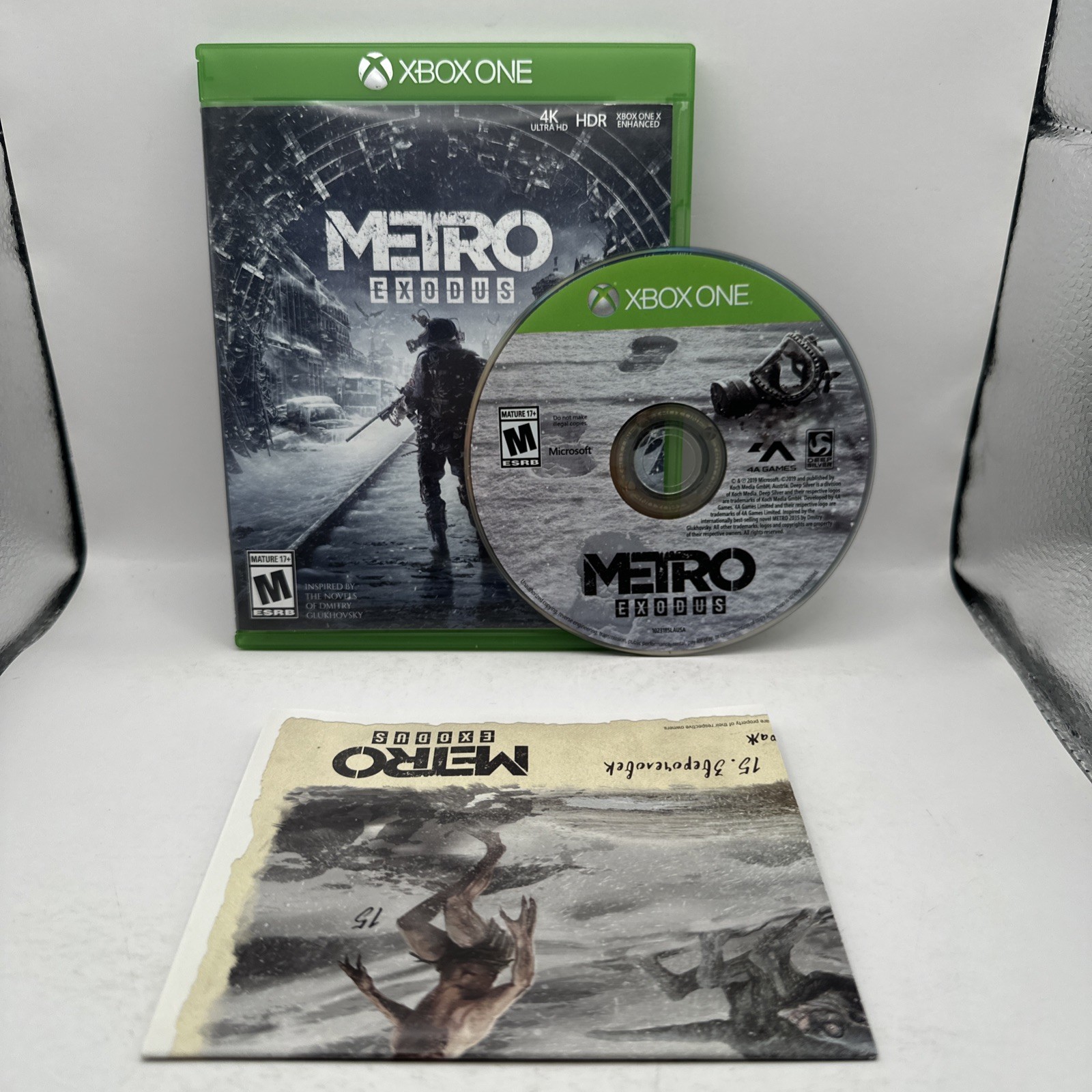 Metro Exodus Microsoft Xbox One CIB Complete w Poster Excellent 4A Deep Silver