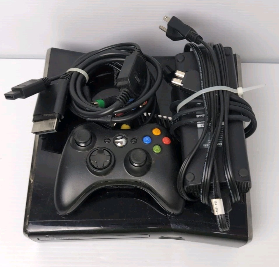 Microsoft Xbox 360 S 250GB Glossy Black Console Tested See Description