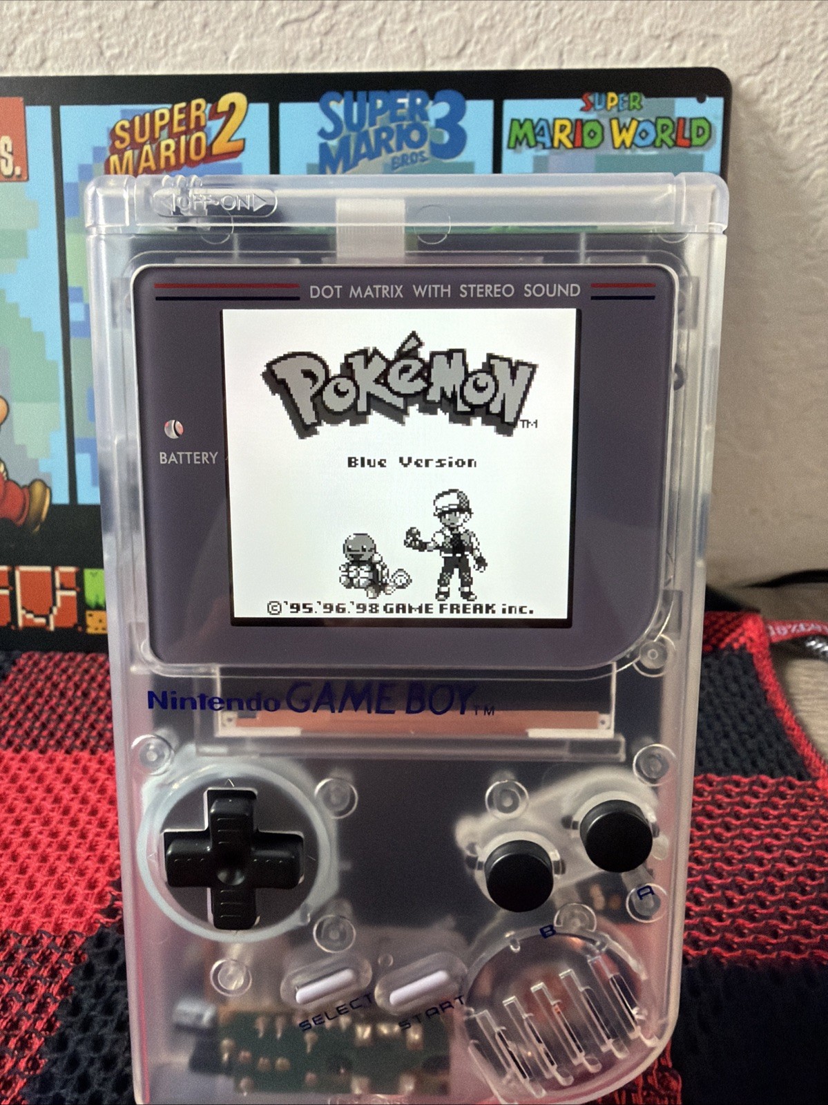Nintendo Game Boy Console – Original DMG Clear – Upgraded IPS Screen With Menu