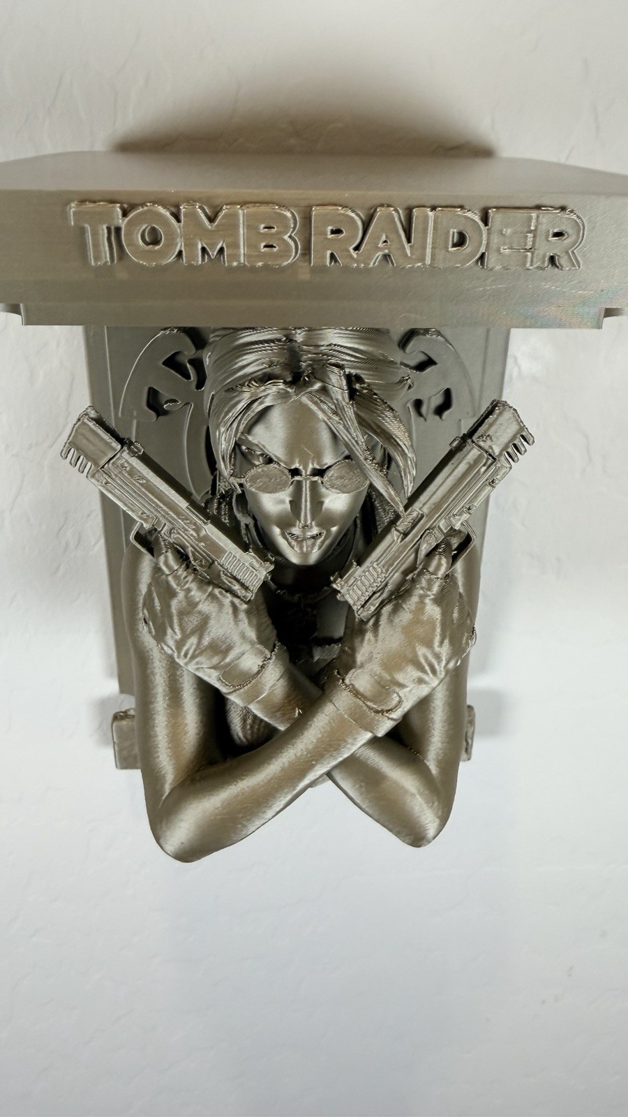 Tomb Raider Lara Croft Like 5×5 Top Floating Shelf Collectible New