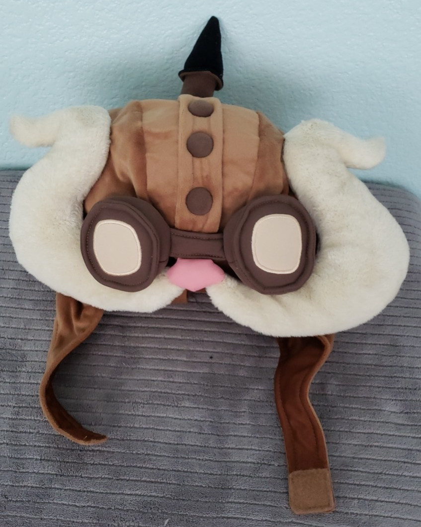 RARE 2014 Riot Games League Of Legends CORKI Plush Hat Retired Cosplay Brown EUC