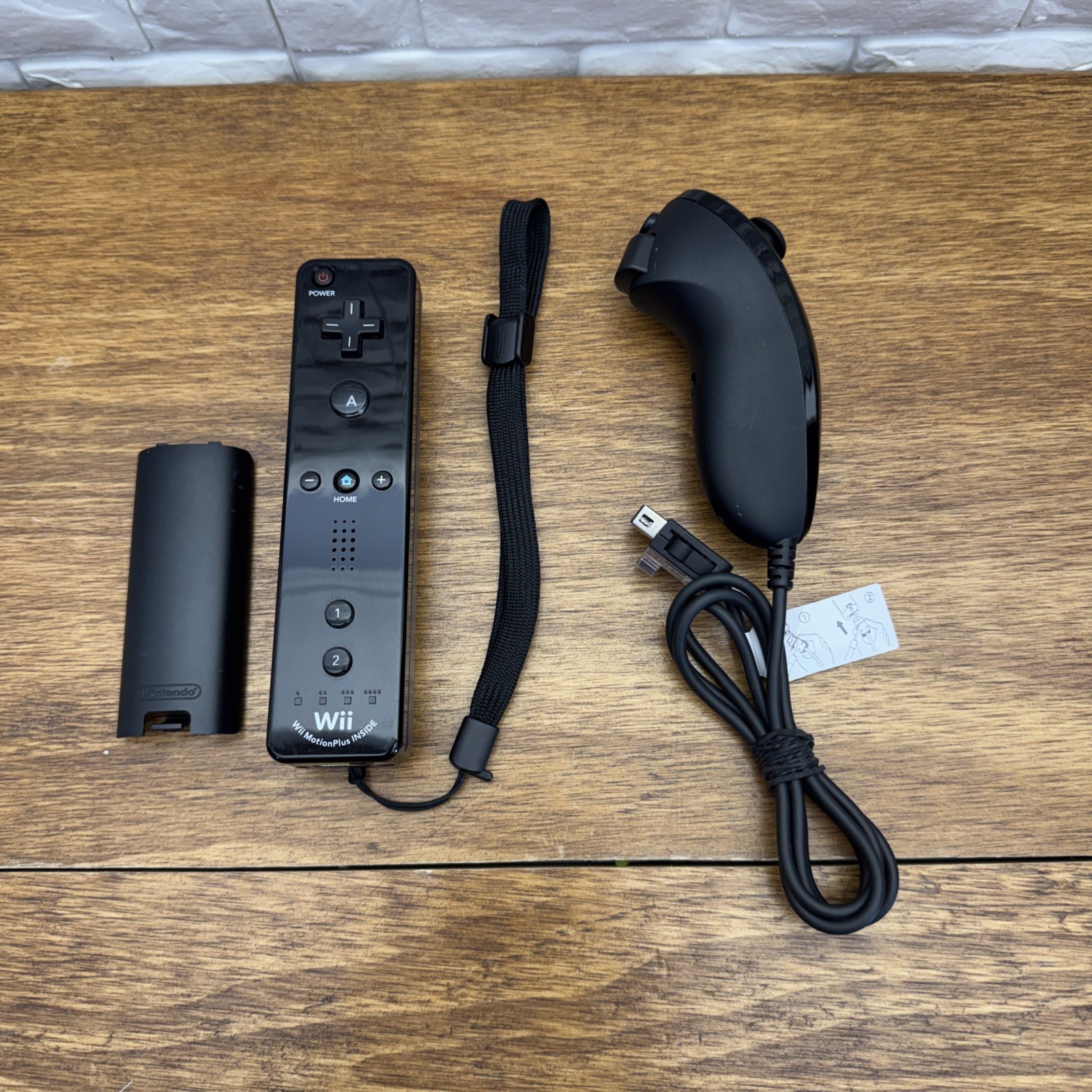 Nintendo Wii Black Motion Plus Remote Controller RVL-036 w/Nunchuck RVL-004