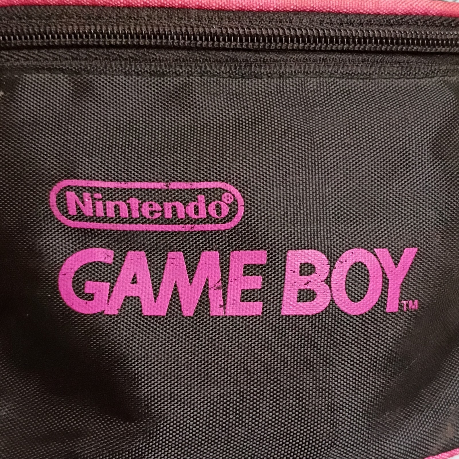 VTG Nintendo Game Boy Fanny Pack Travel Carry Case Black/Pink Zipper Adjustable