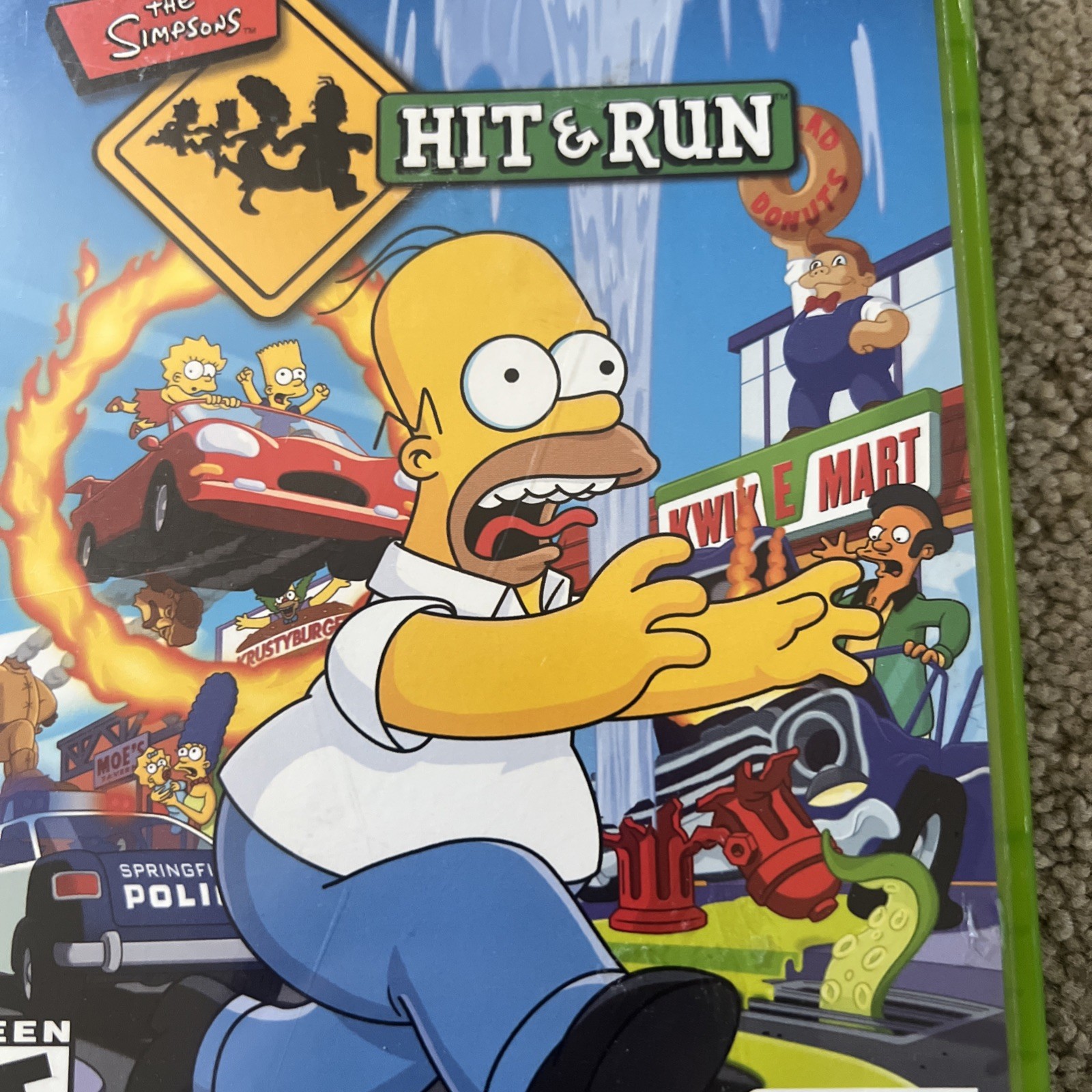 The Simpsons: Hit & Run (Microsoft Xbox, 2003) Case & Cover Art Only – No Game