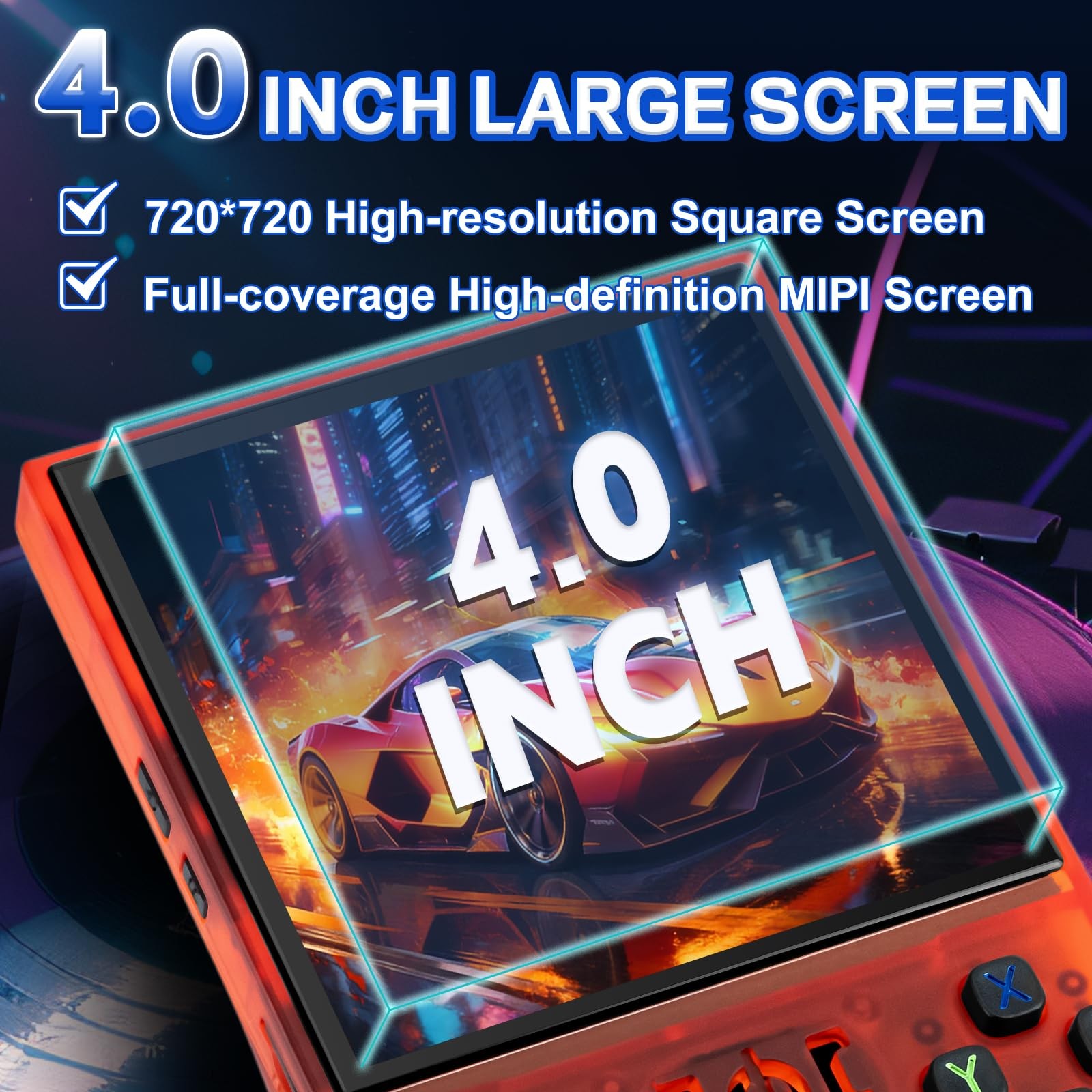 Rhesusco R36MAX Handheld Game Console – 4.0-Inch Screen, Support 22000+Classi…