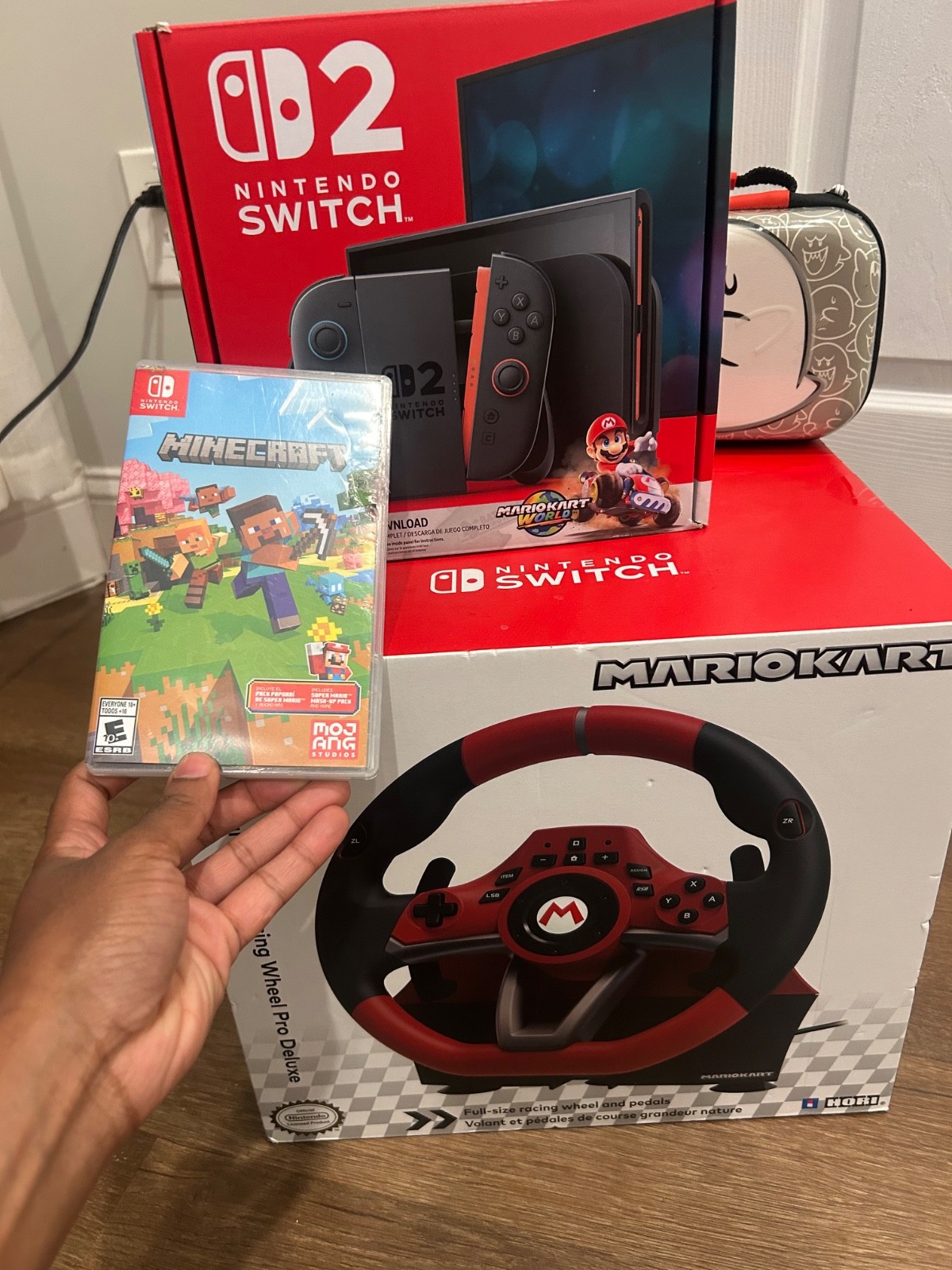 nintendo switch 2 mario kart bundle with steering wheel