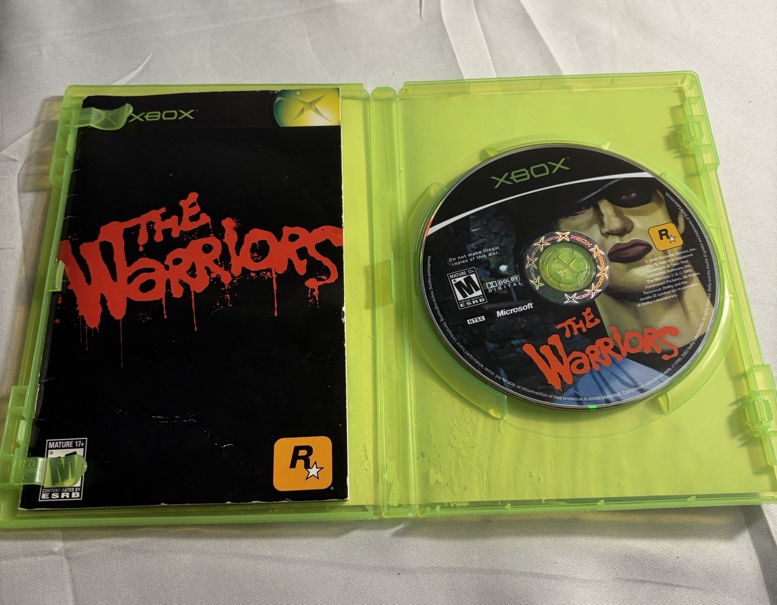 The Warriors Microsoft Xbox 2005 Complete in Box (CIB) Tested Works Cover Damage
