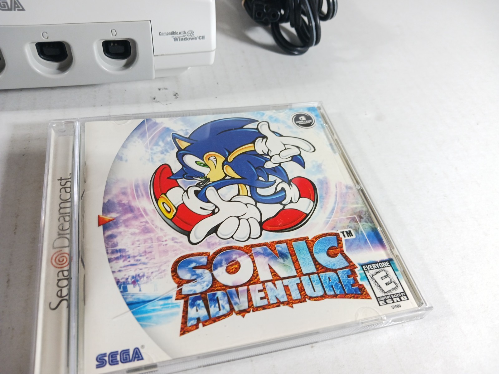 SEGA Dreamcast Console Bundle Sonic Adventure Black VMU Tested OEM Controller