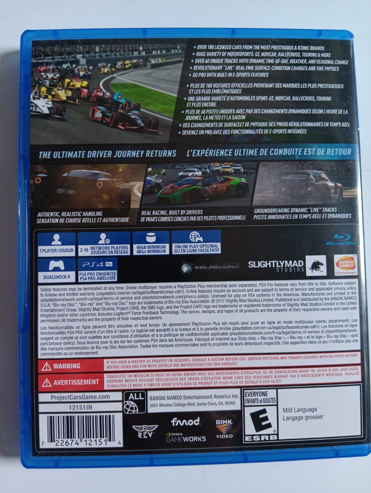 Project Cars 2: Day One Edition Sony PlayStation 4, 2017 TESTED & COMPLETE