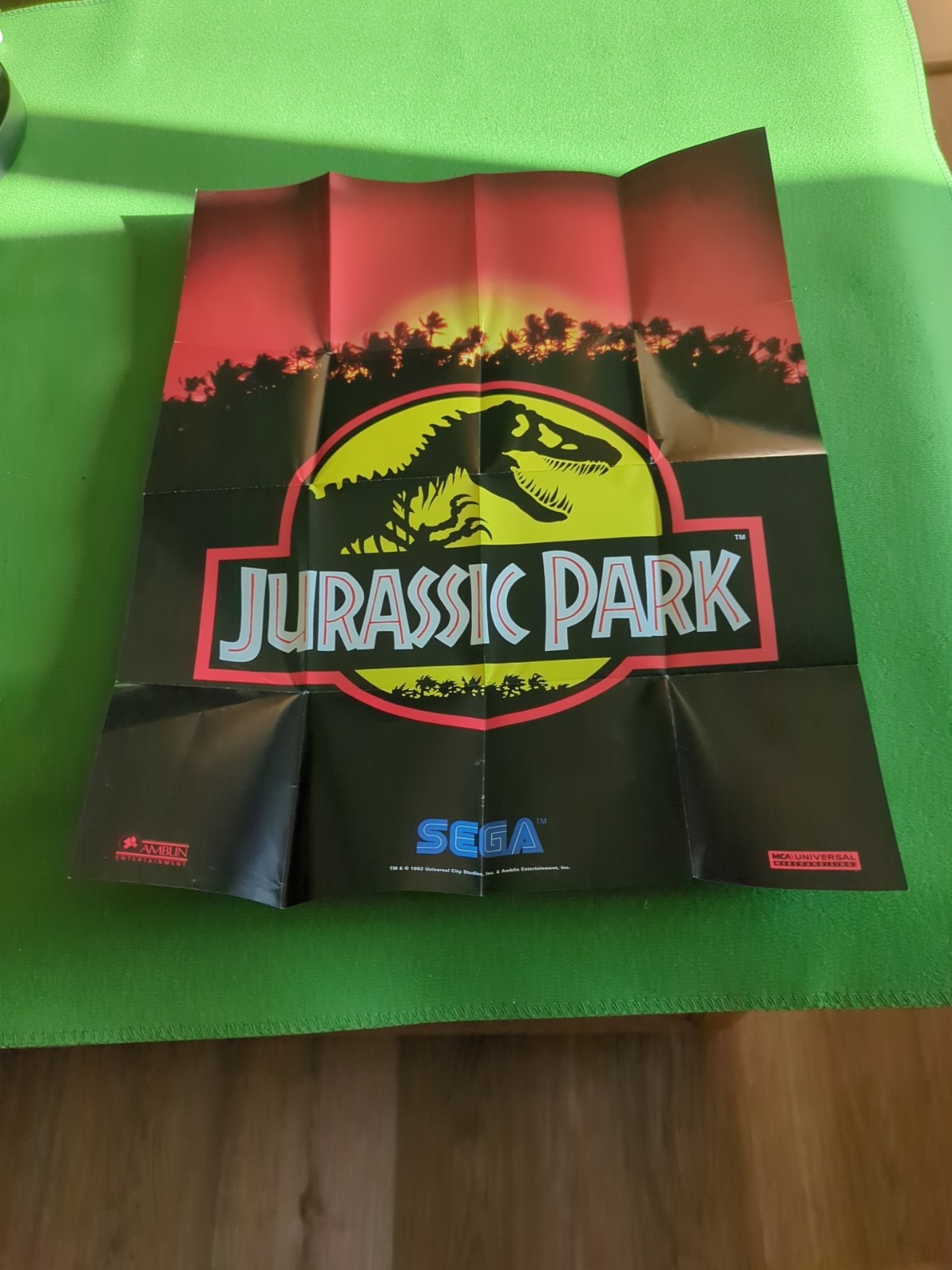 Jurassic Park Sega Genesis Welcome to the Next Level Poster Fold Out Insert 1992