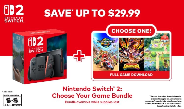 NEW Nintendo Switch 2 Choose Your Game Bundle (Free Shipping)