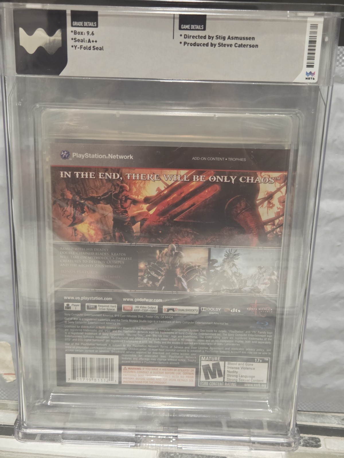 God of War III New/ Sealed Graded Wata 9.6 A++ PlayStation 3 PS3