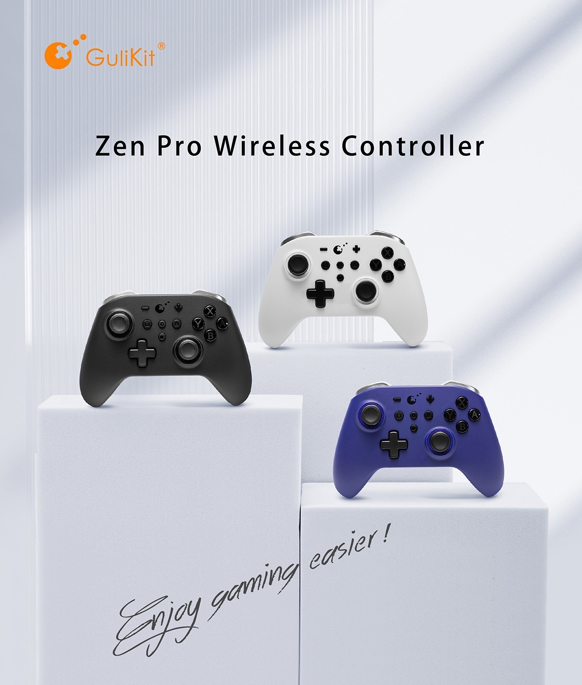 NEW Gulikit Zen Pro Wireless Controller – for Nintendo Switch – White – NS09