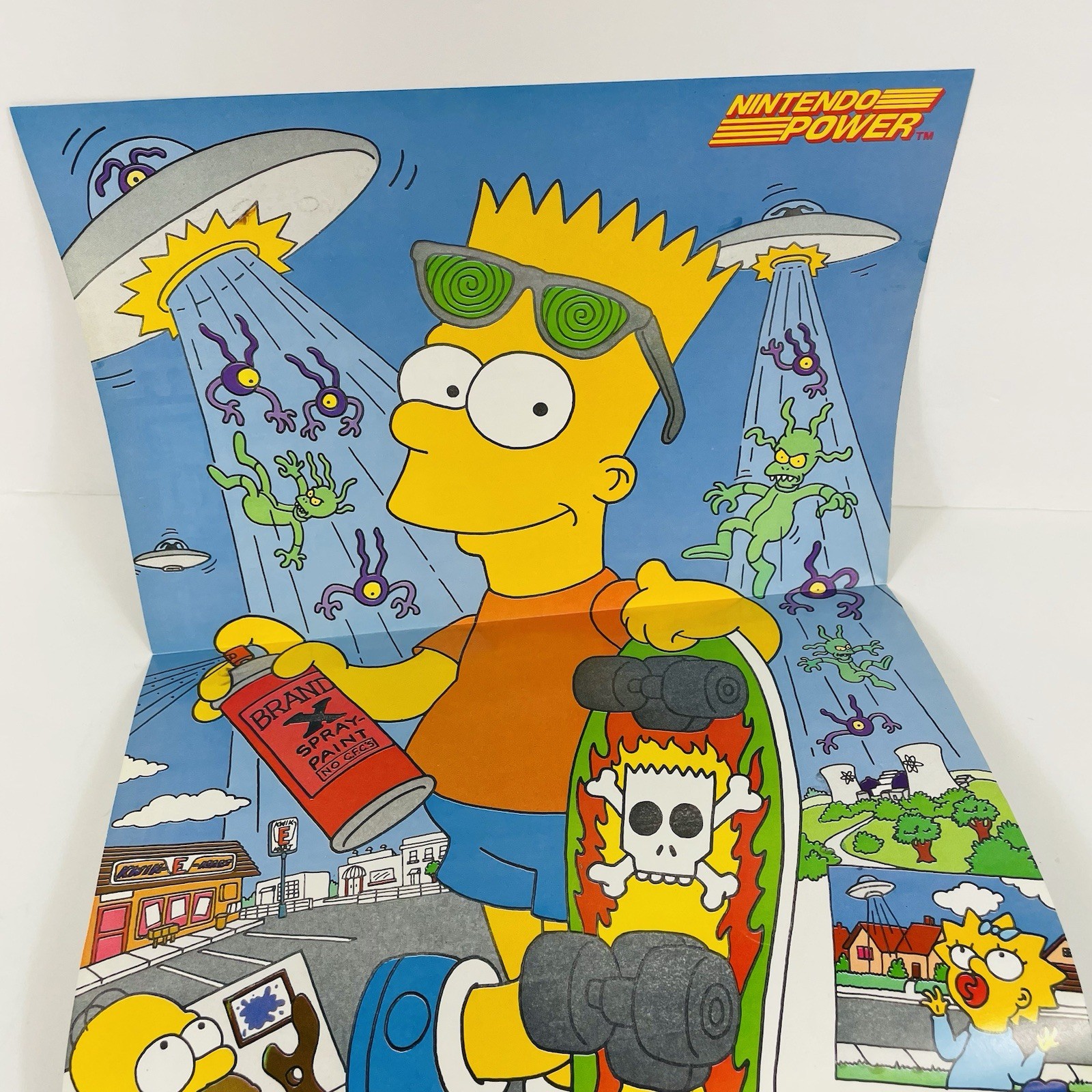 Bart Simpson vs. The Space Mutants and Deja vu Nintendo Power Poster 1990