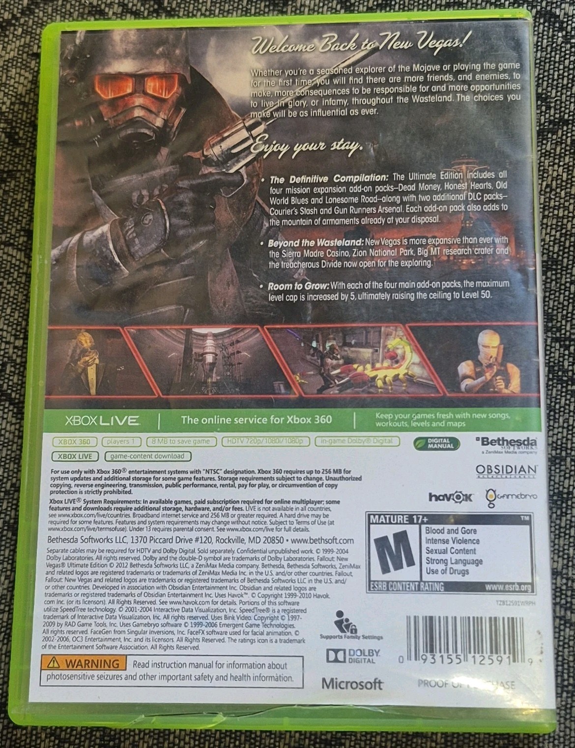 Fallout New Vegas Ultimate Edition- Xbox 360 Platinum Hits, Tested & Plays.