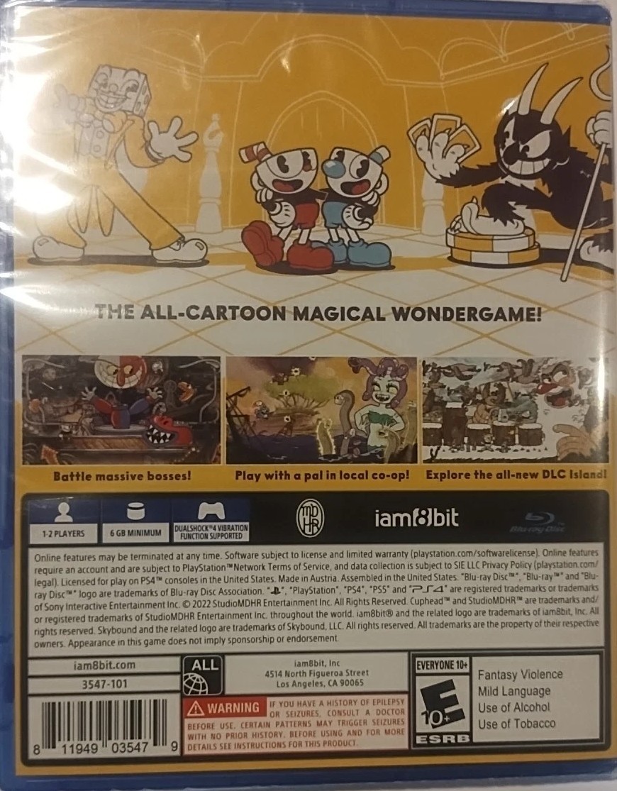 Cuphead (Sony PlayStation 4, PS4, 2017 Video Game) SEALED free shpg