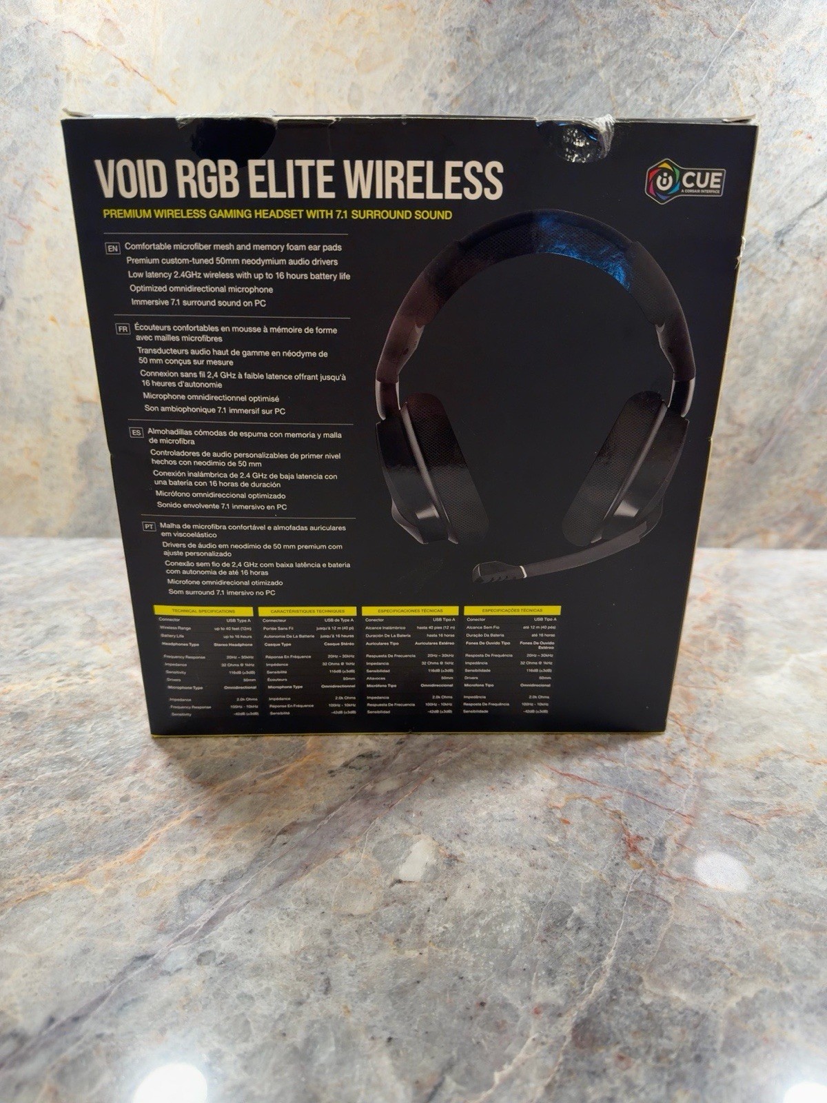 Corsair VOID RGB Elite Wireless Gaming Headset PC Mac PlayStation w/ USB Dongle