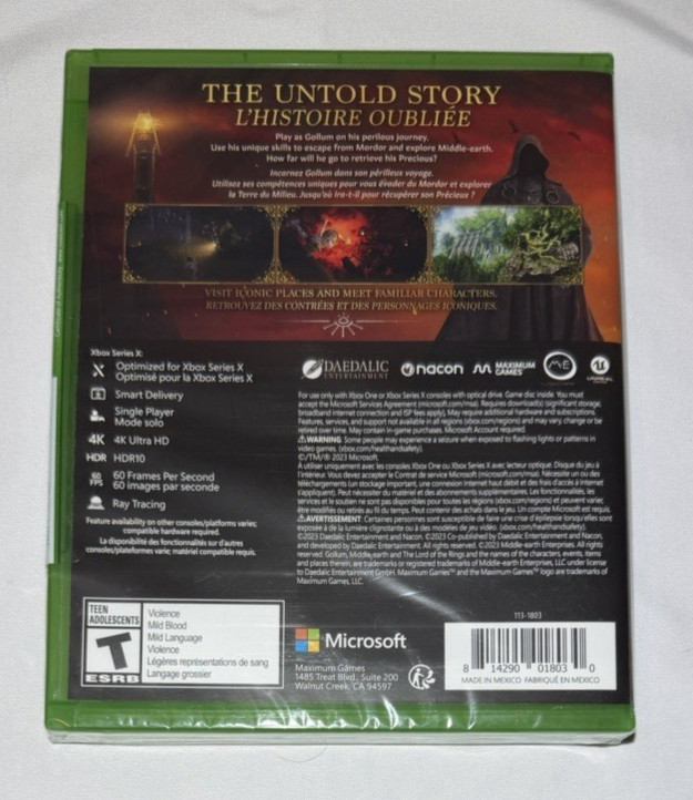 The Lord of the Rings: Gollum (Xbox Series X / Xbox One, 2023) Brand New Sealed