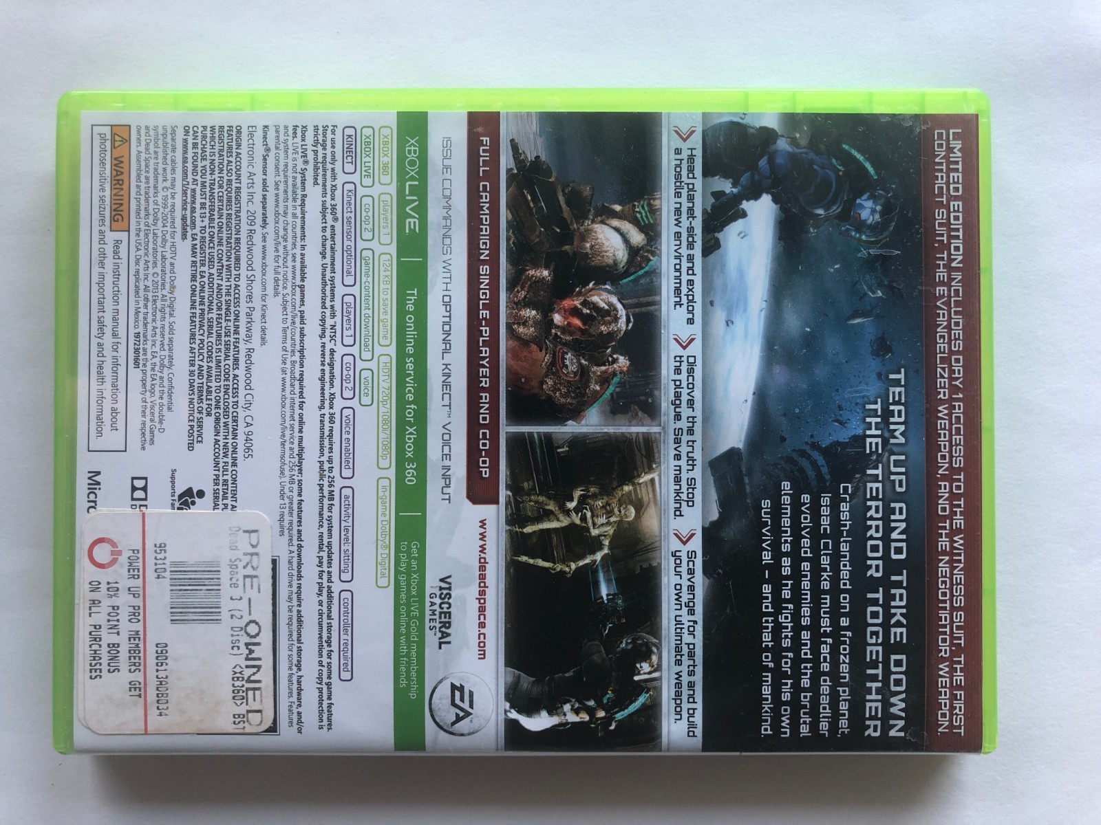 Dead Space 3 Limited Edition Xbox 360 Complete CIB Tested