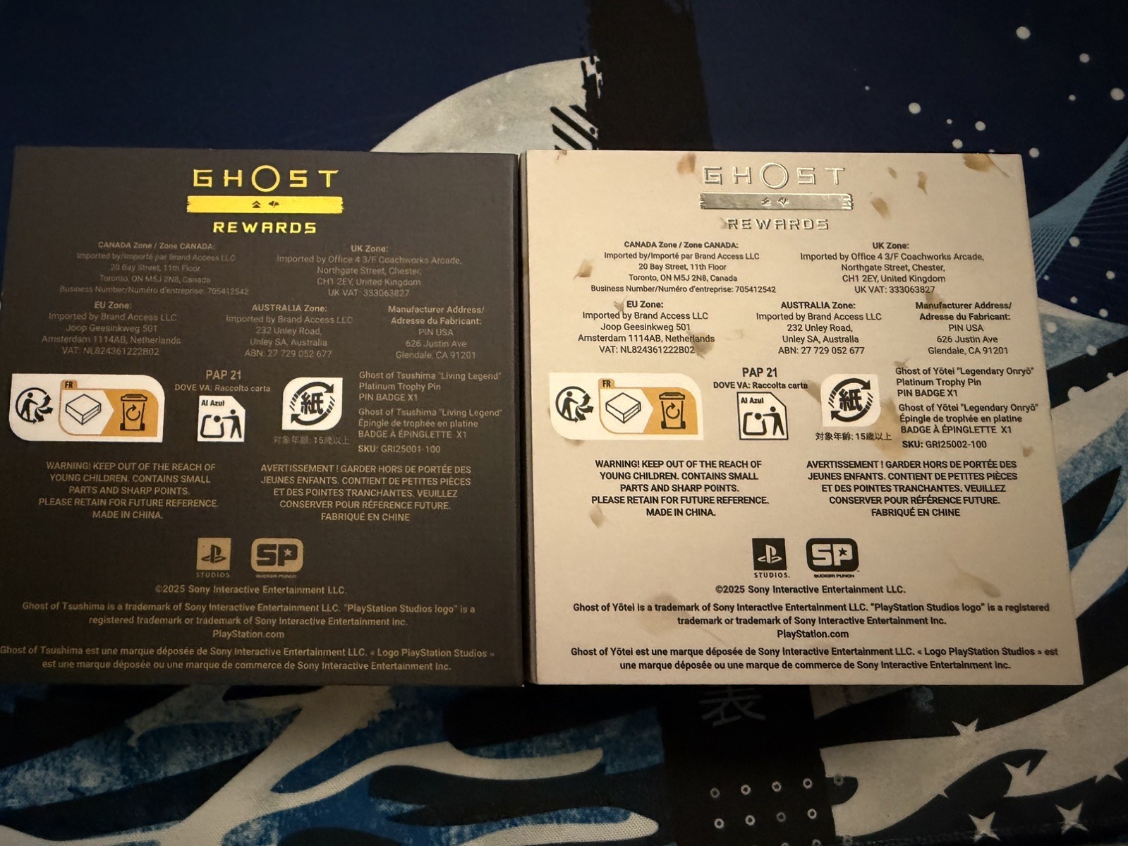 Ghost of Tsushima / Yotei – Living Legend Platinum Trophy Pins – Limited Edition