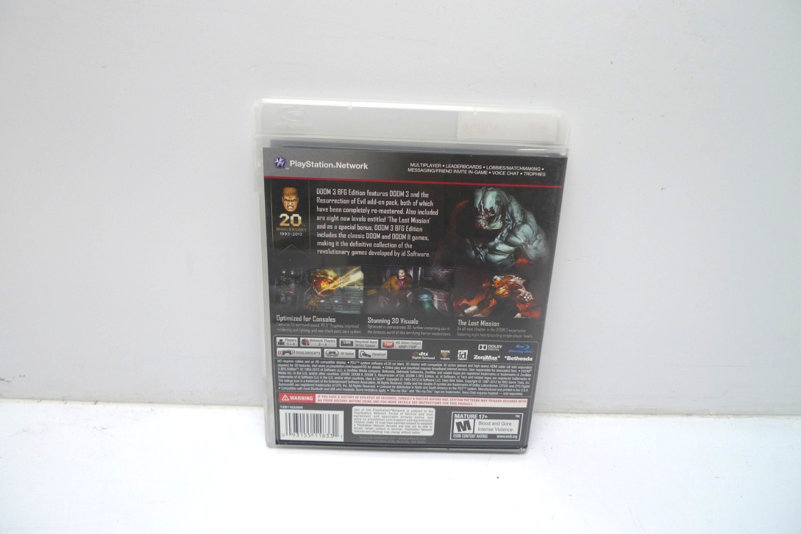Doom 3 BFG Edition Video Game & Manual | PS3 PlayStation 3