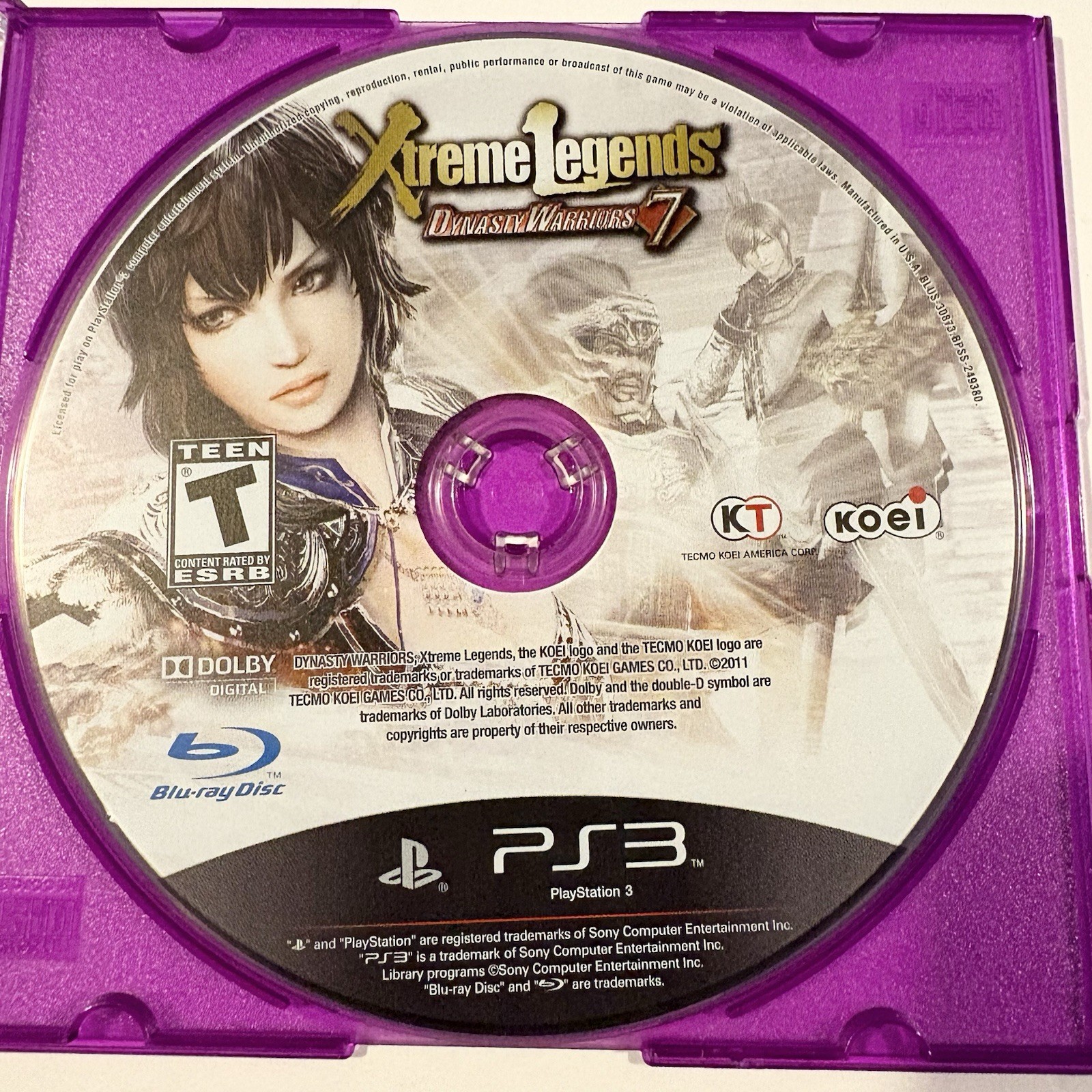 Dynasty Warriors 7 Xtreme Legends Sony PlayStation 3 PS3 Disc Only Tested