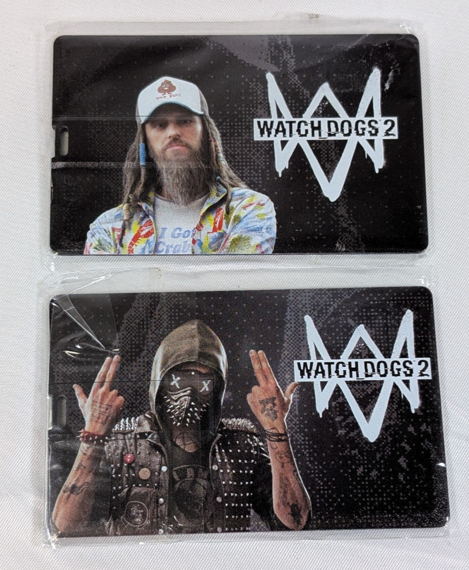 Watch Dogs 2 – Card Sized USB Collectible RARE – Lot of 2 NEW
