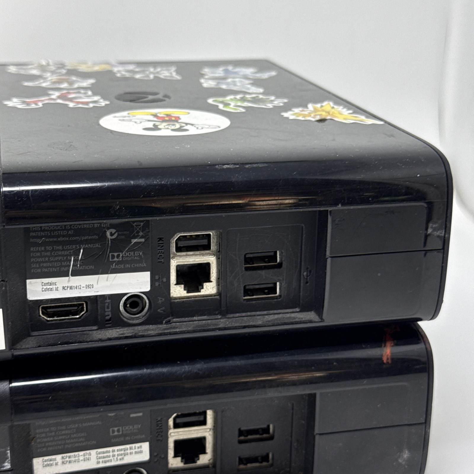 Lot Of 2 Broken Microsoft XBox 360 E Console 1538 Parts Only/Repair No HDD