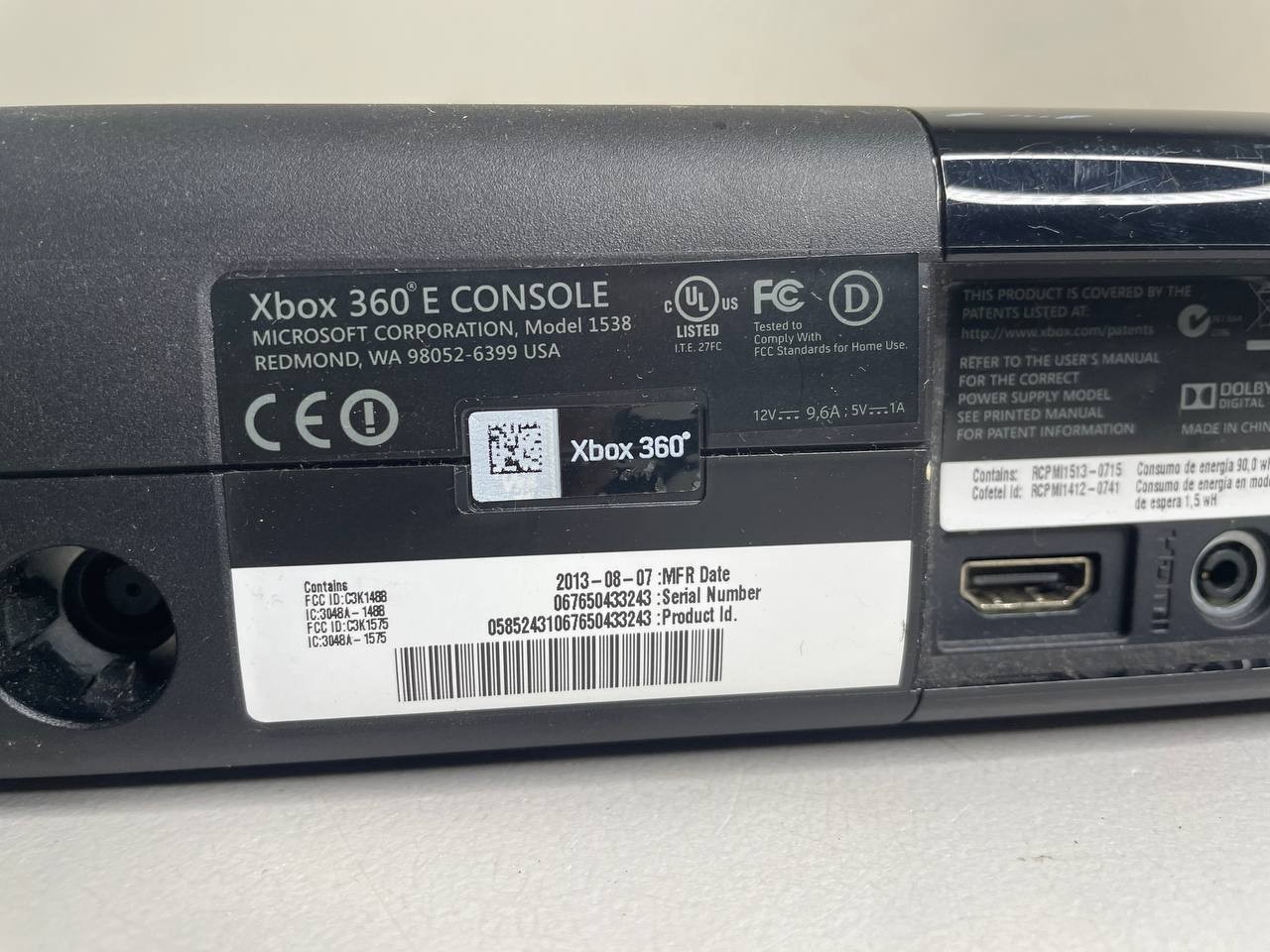 Microsoft Xbox 360 E Console Black 4GB / 250GB Model 1538 – Tested & Works