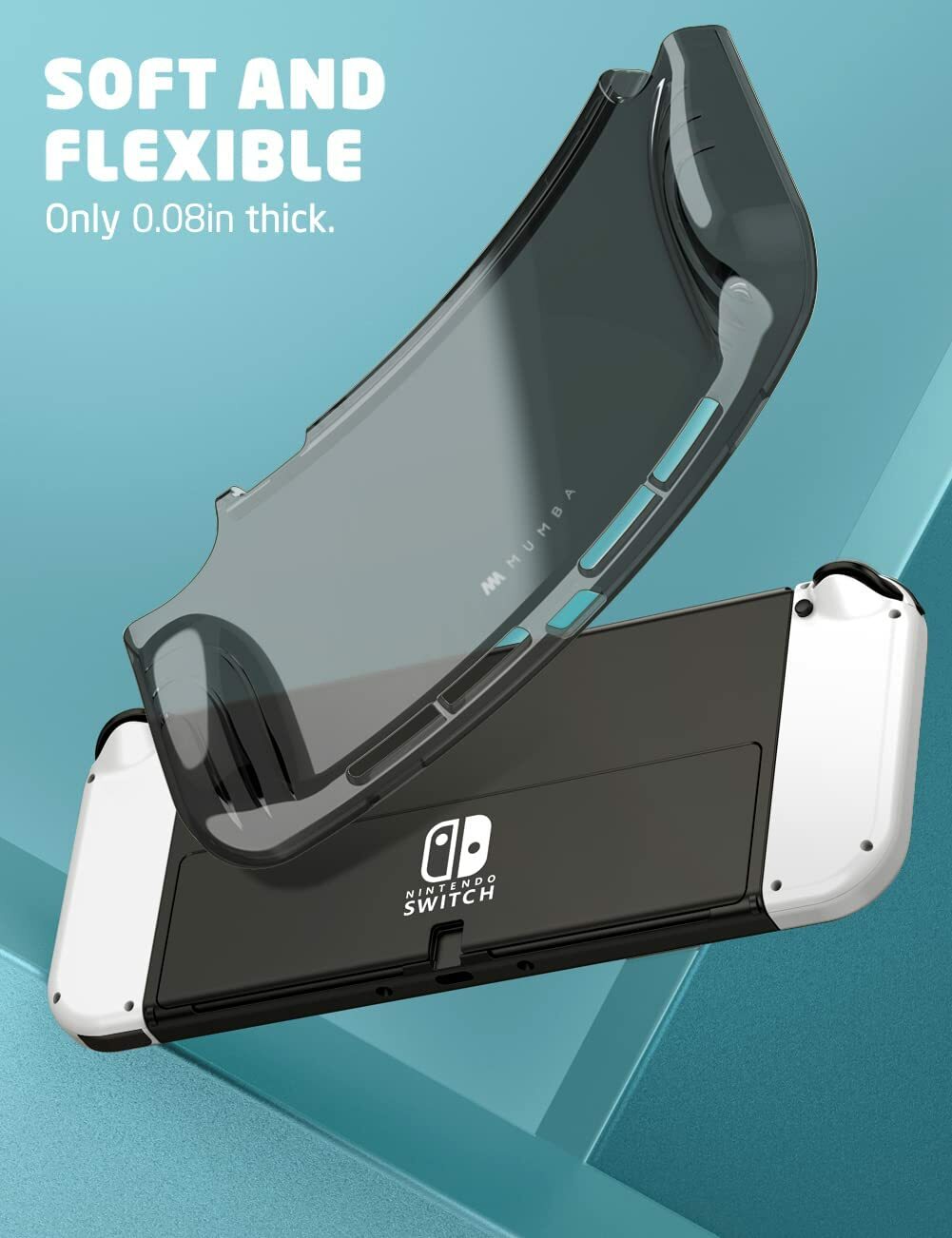 For Nintendo Switch OLED Console Joy-Con 7.0″ Mumba Case Flexible TPU Grip Cover