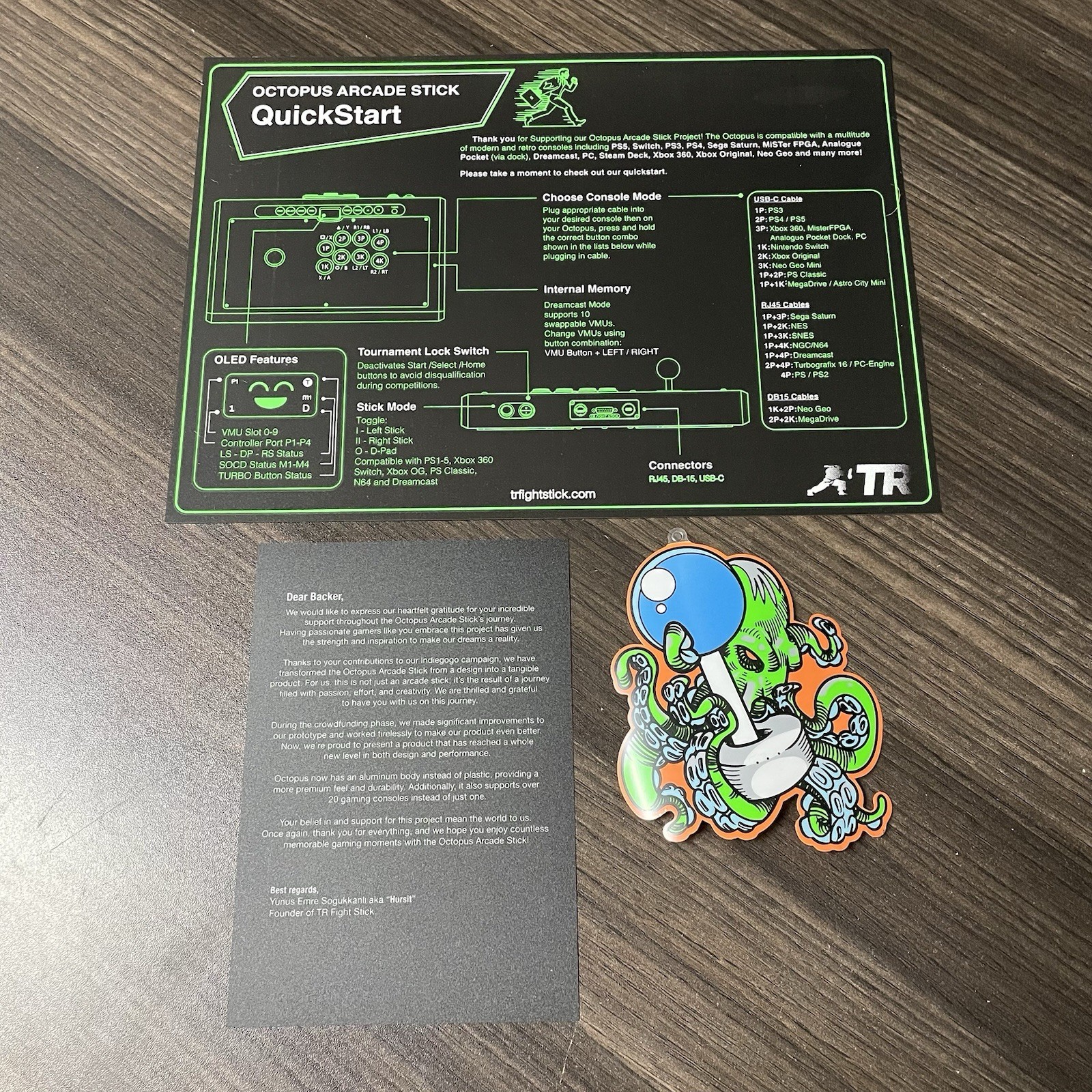 Octopus Arcade Fight Stick by TR White + Cables + Original Packaging